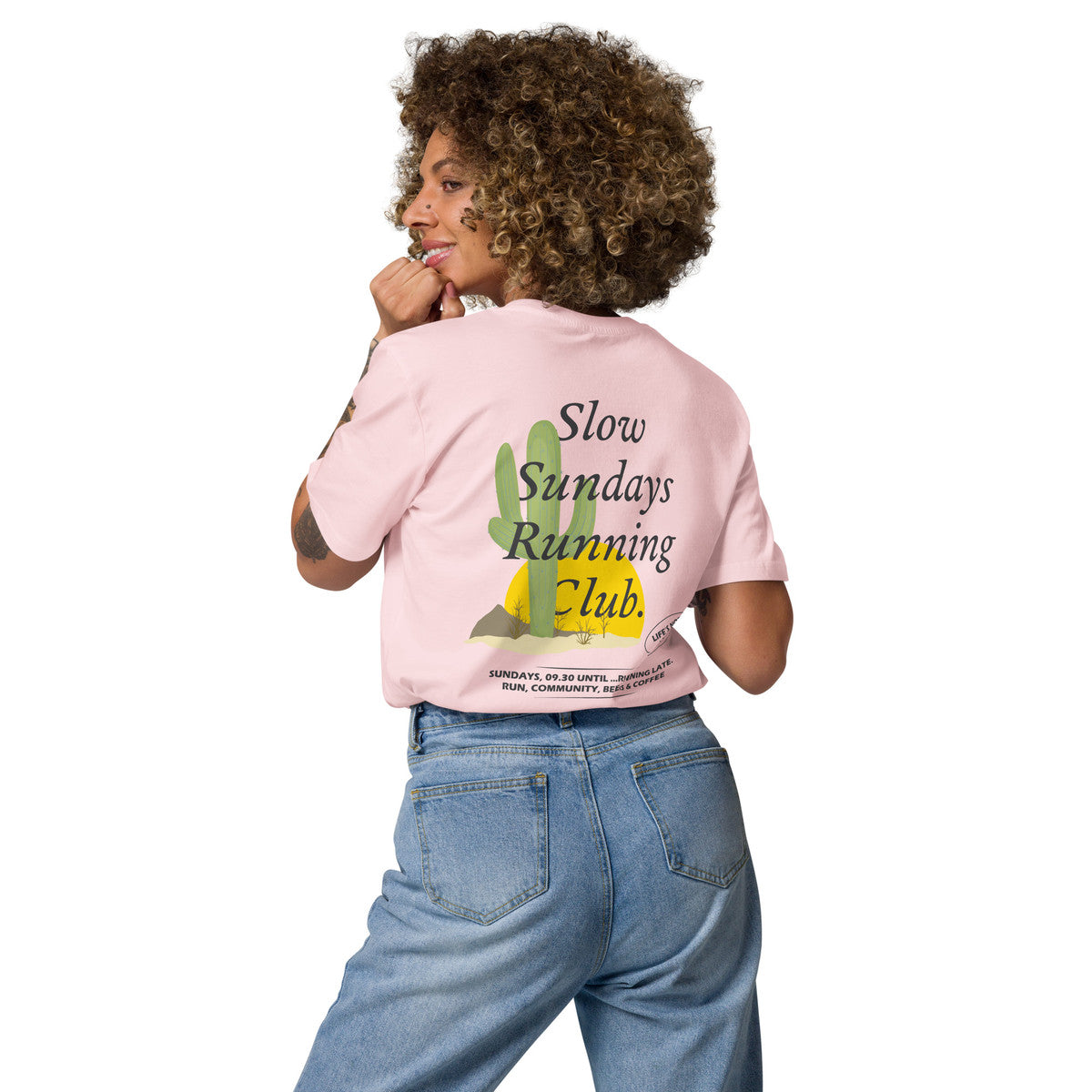 ANCHOR & CREW Cactus Slow Sundays Running Club Organic Cotton T-Shirt