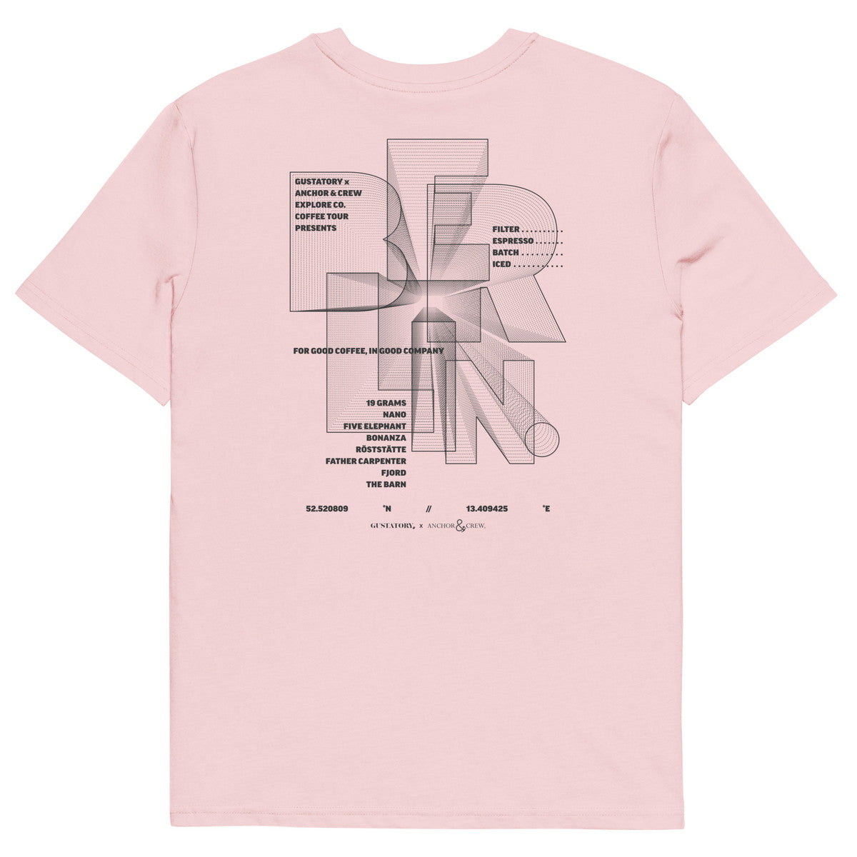 ANCHOR & CREW  GUSTATORY x Berlin Coffee Scene Organic Cotton Embroidered T-Shirt