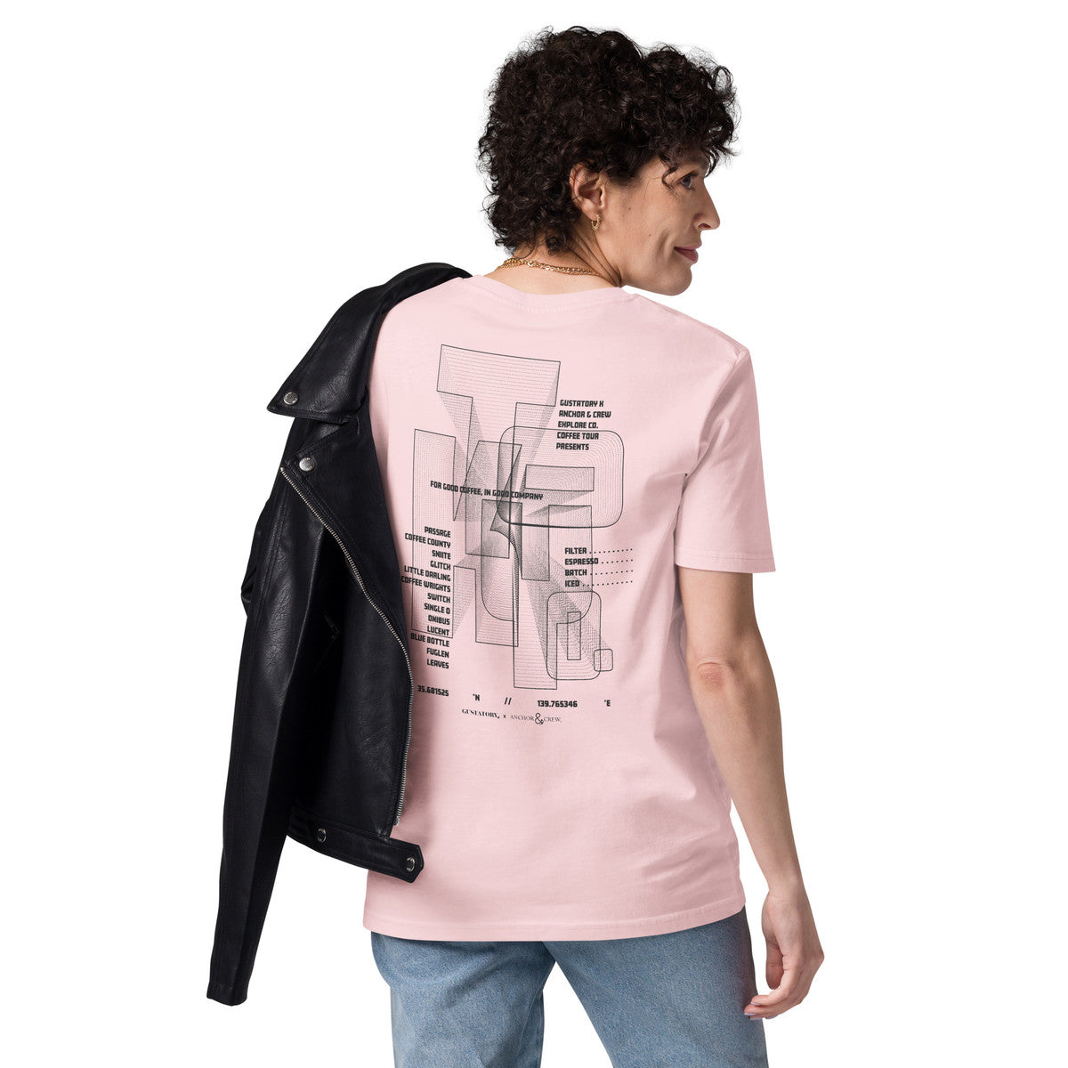 ANCHOR & CREW x GUSTATORY Tokyo Coffee Scene Organic Cotton Embroidered T-Shirt