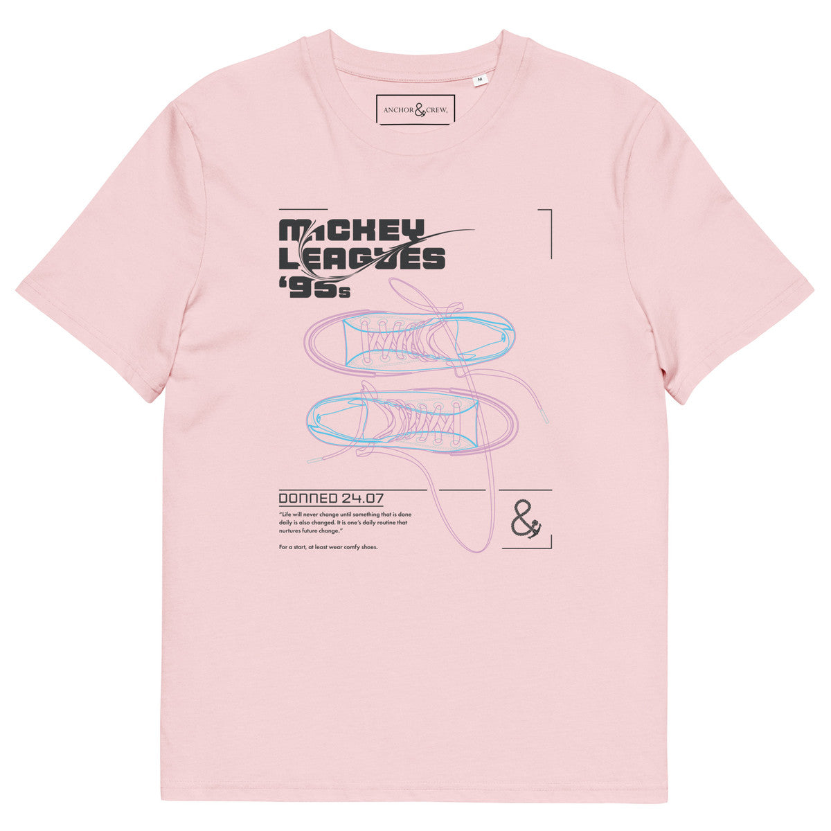 ANCHOR & CREW Mickey Leagues 95s Hi Tops Archives Organic Cotton T-Shirt