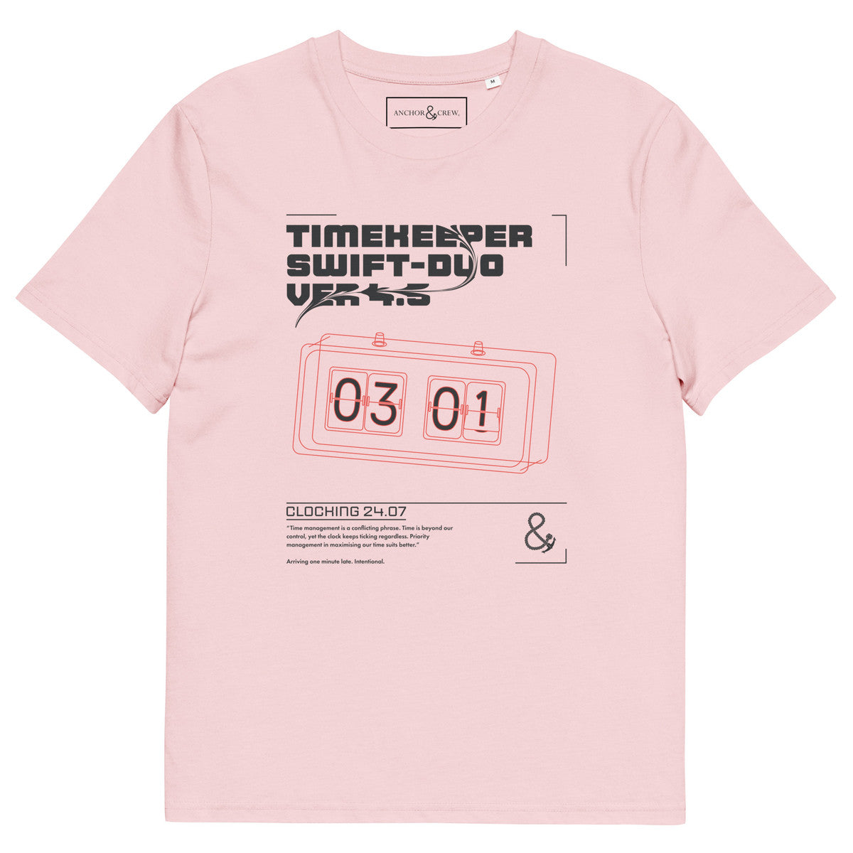 ANCHOR & CREW Timekeeper Swift-Duo Ver 4.5 Clock Archives Organic Cotton T-Shir
