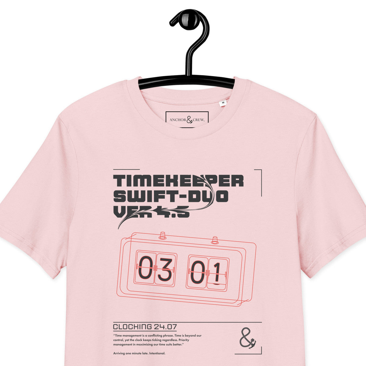 ANCHOR & CREW Timekeeper Swift-Duo Ver 4.5 Clock Archives Organic Cotton T-Shir