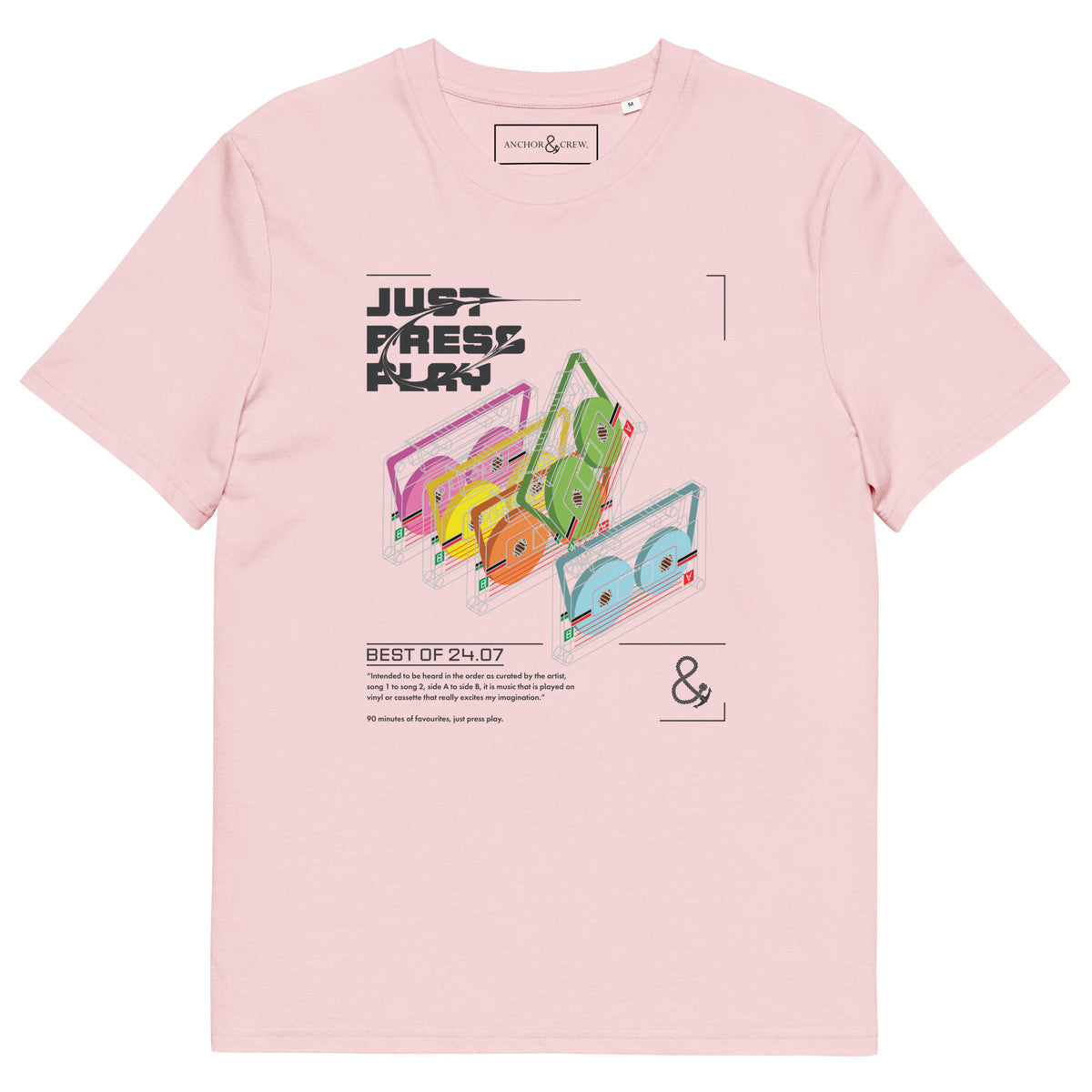 ANCHOR & CREW Just Press Play Cassettes Archives Organic Cotton T-Shirt