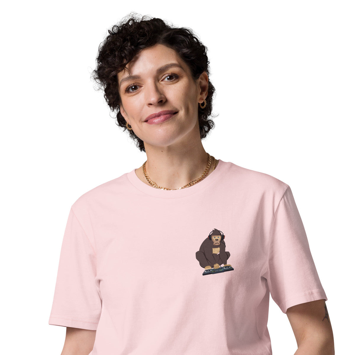 ANCHOR & CREW The DJ Monkey Organic Cotton Embroidered T-Shirt