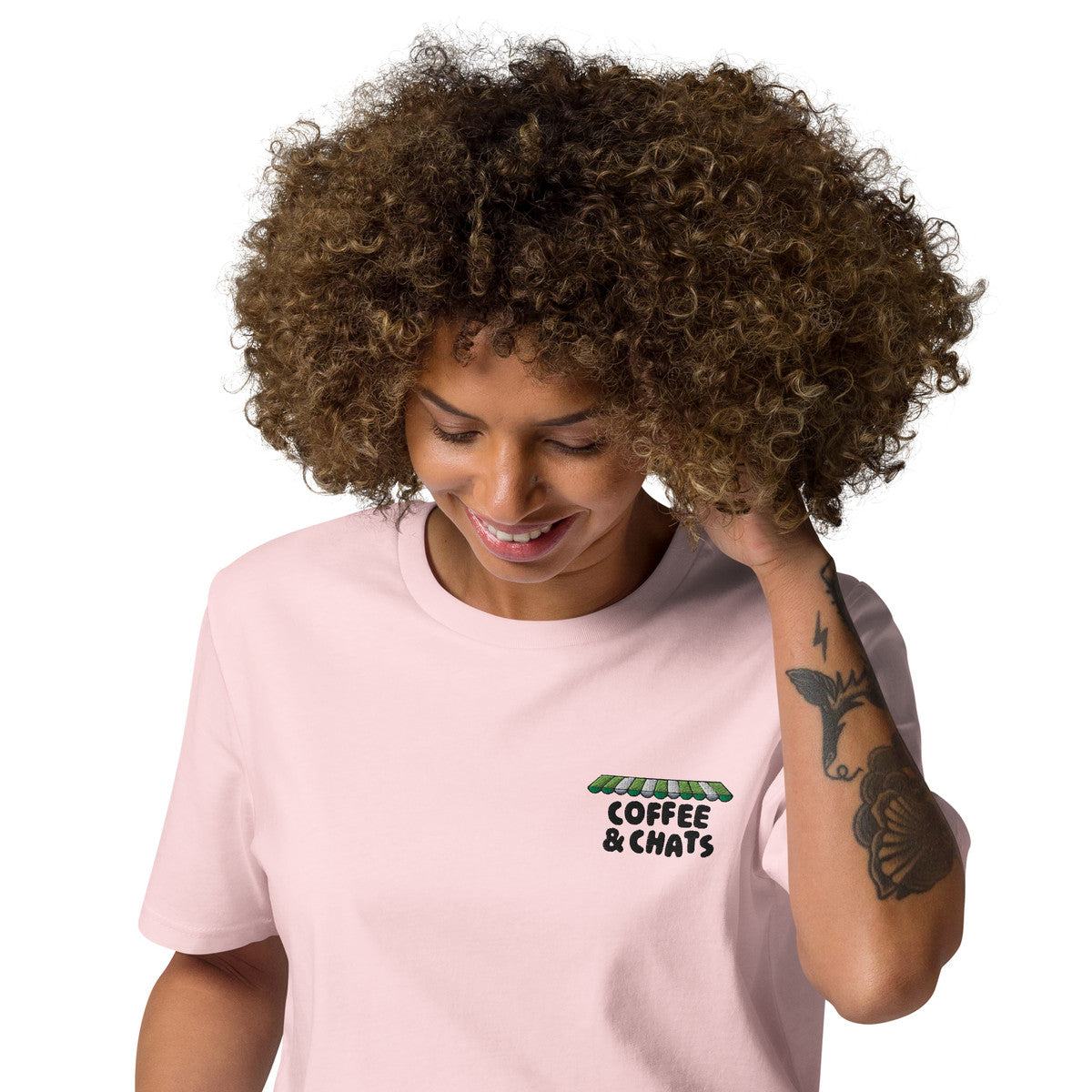 ANCHOR & CREW x GUSTATORY Coffee & Chats Organic Cotton Embroidered T-Shirt