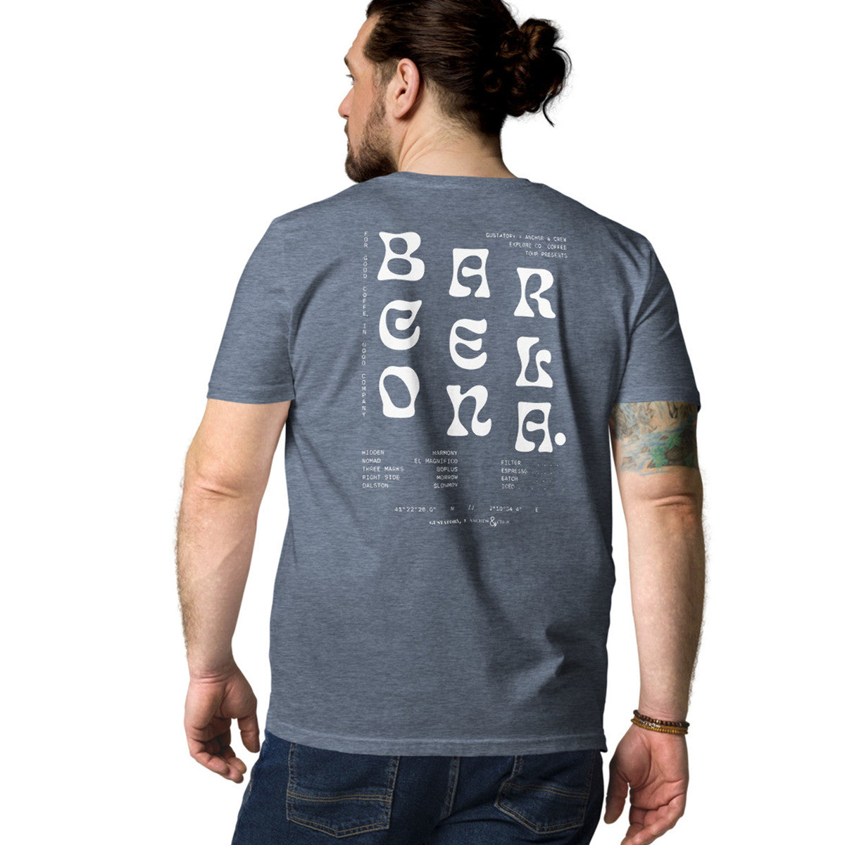 ANCHOR & CREW x GUSTATORY Barcelona Coffee Scene Organic Cotton Embroidered T-Shirt