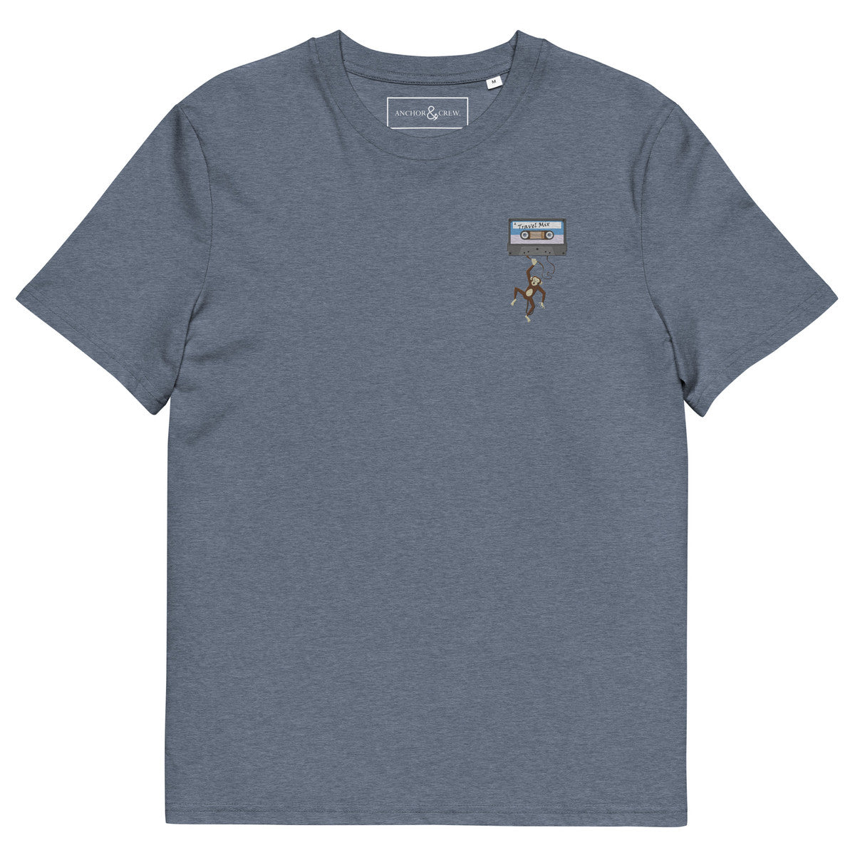 ANCHOR & CREW The Cassette Monkey Organic Cotton Embroidered T-Shirt