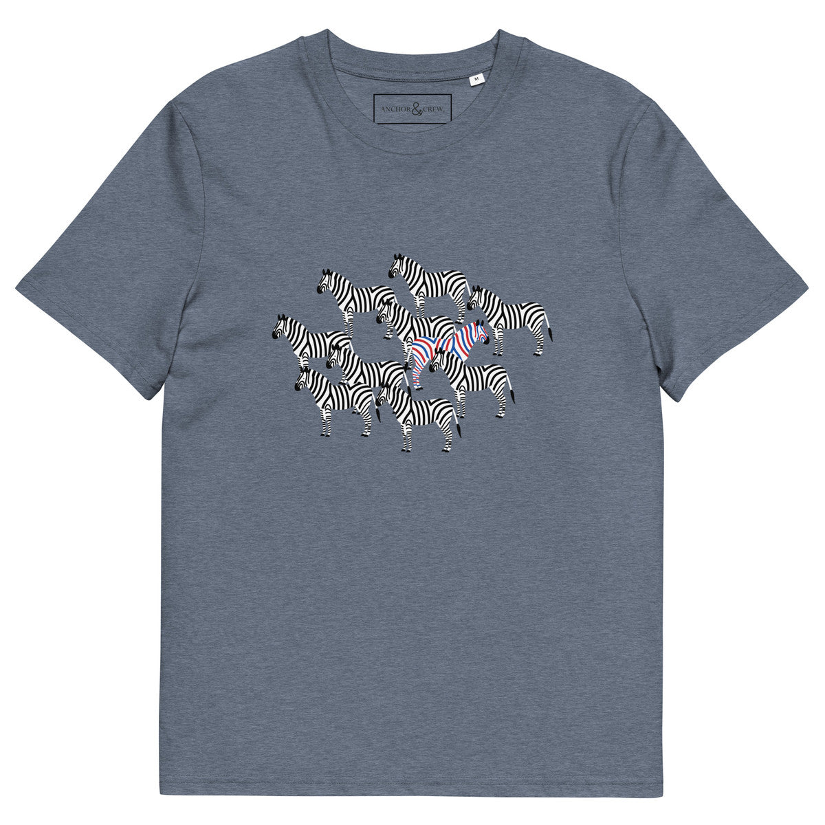 ANCHOR & CREW Zebra Wheres William? Organic Cotton T-Shirt