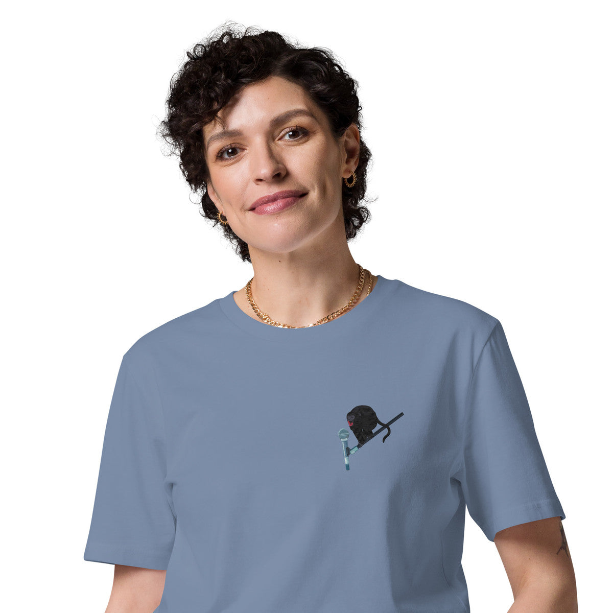 ANCHOR & CREW The Artist Monkey Organic Cotton Embroidered T-Shirt