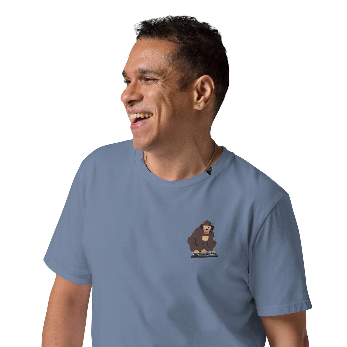ANCHOR & CREW The DJ Monkey Organic Cotton Embroidered T-Shirt