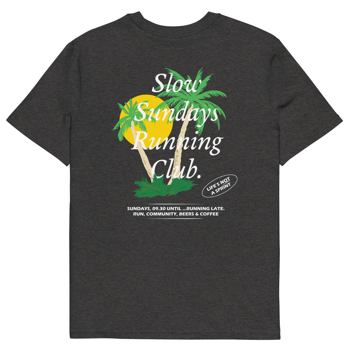 ANCHOR & CREW Palm Tree Slow Sundays Running Club Organic Cotton T-Shirt 