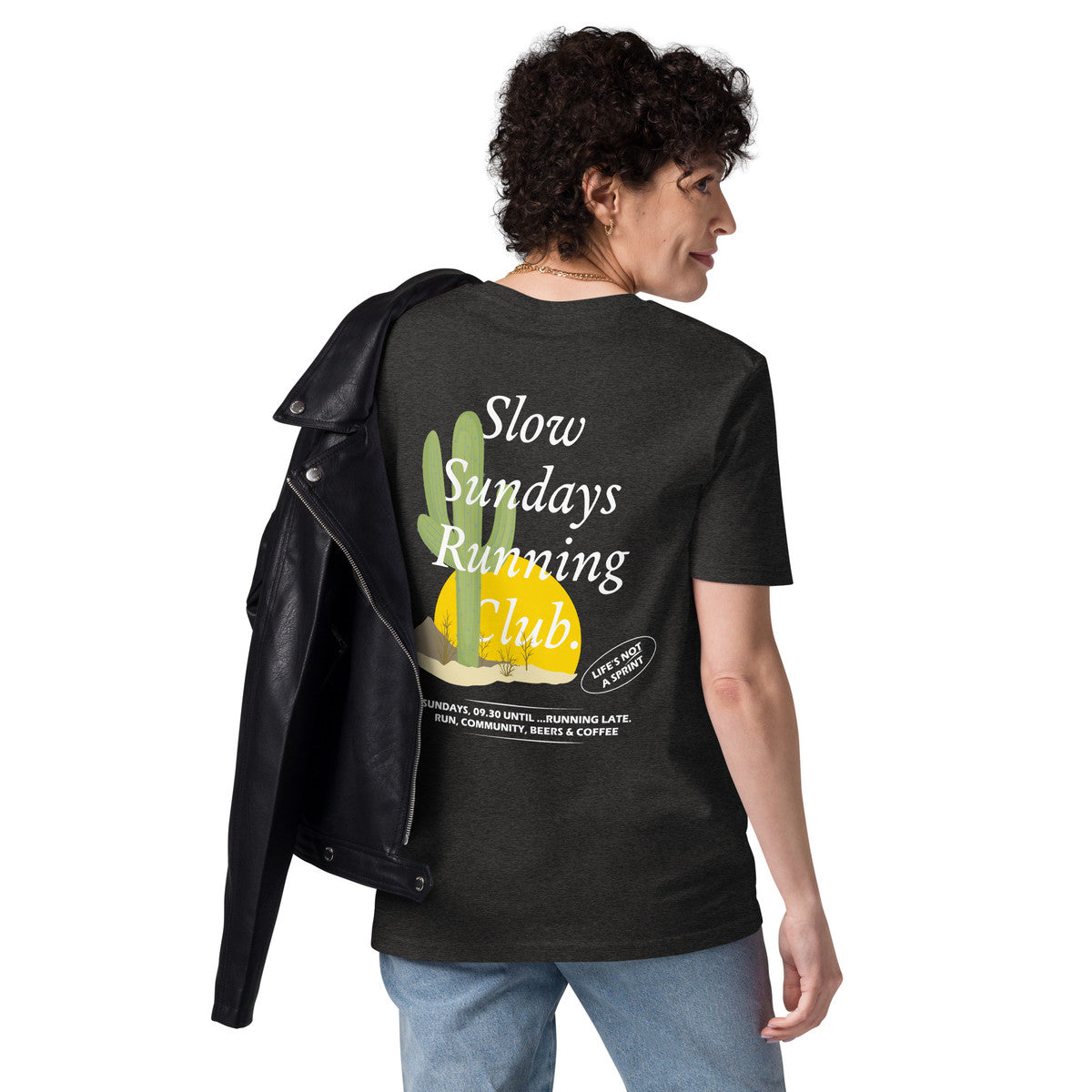 ANCHOR & CREW Cactus Slow Sundays Running Club Organic Cotton T-Shirt