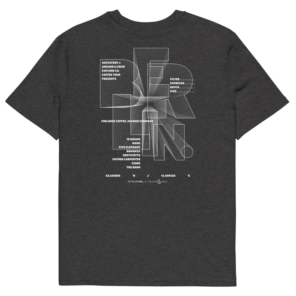 ANCHOR & CREW  GUSTATORY x Berlin Coffee Scene Organic Cotton Embroidered T-Shirt