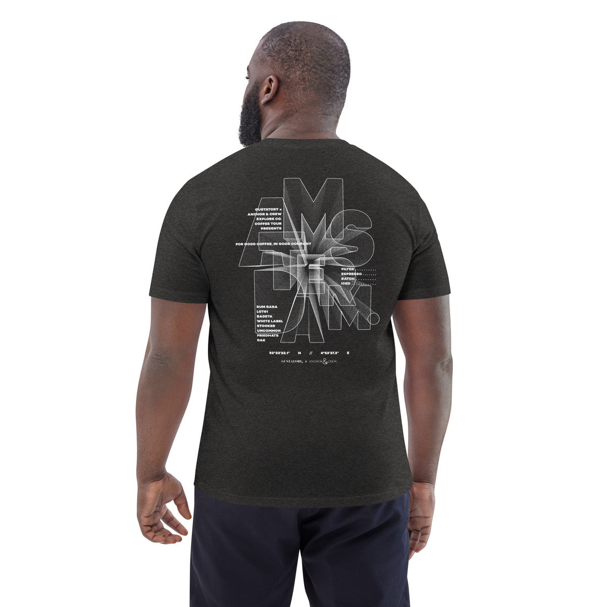 ANCHOR & CREW x GUSTATORY Amsterdam Coffee Scene Organic Cotton Embroidered T-Shirt