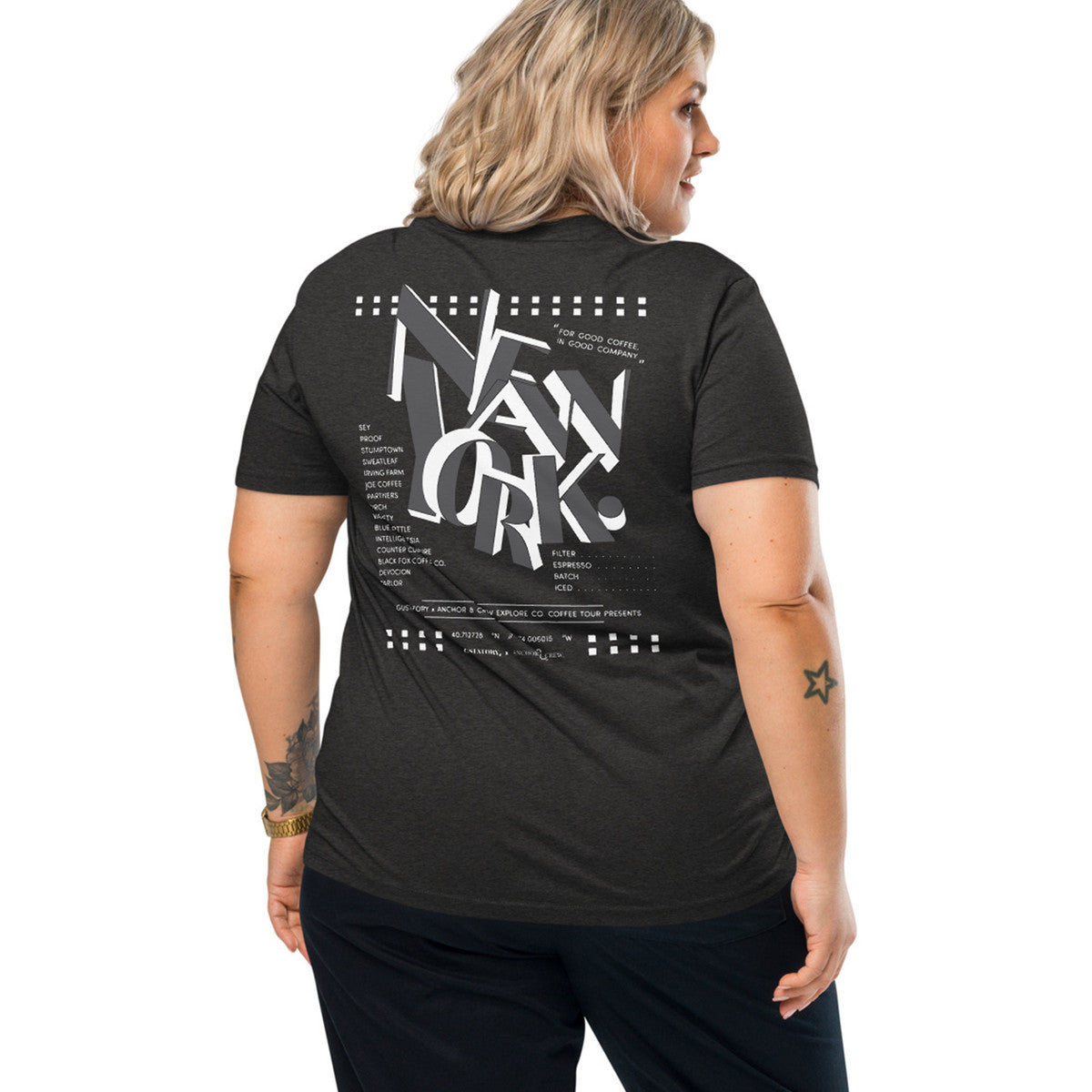 ANCHOR & CREW x GUSTATORY New York Coffee Scene Organic Cotton Embroidered T-Shirt 
