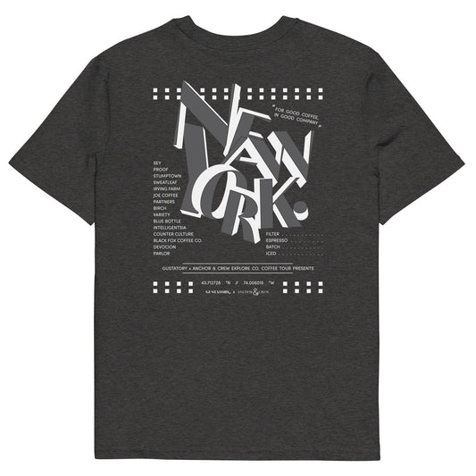 ANCHOR & CREW x GUSTATORY New York Coffee Scene Organic Cotton Embroidered T-Shirt 