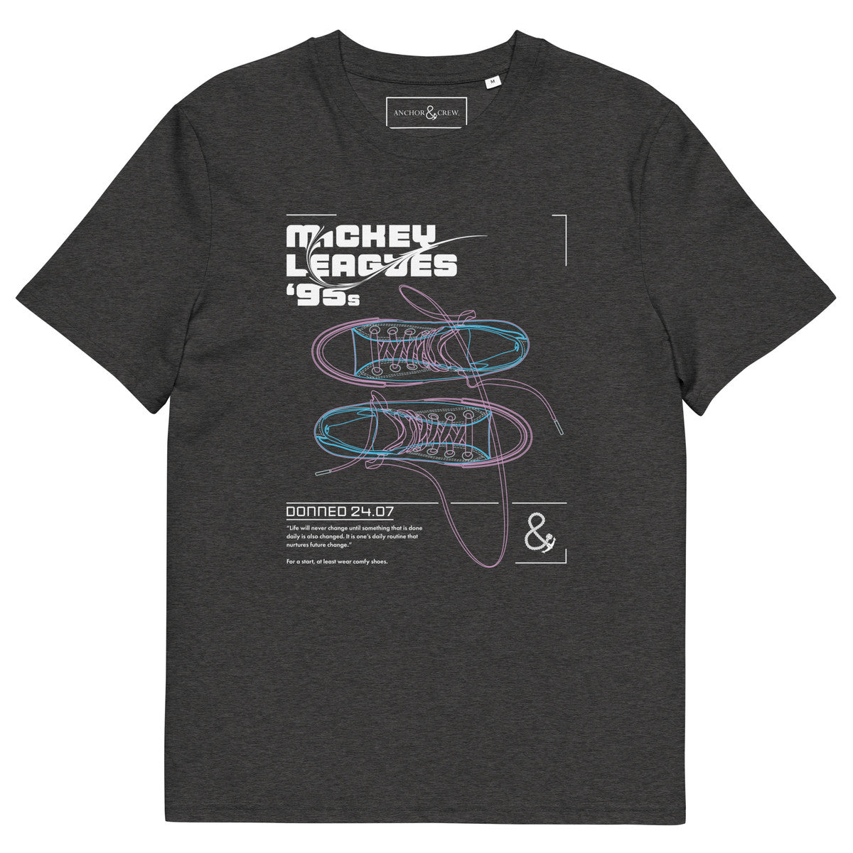 ANCHOR & CREW Mickey Leagues 95s Hi Tops Archives Organic Cotton T-Shirt