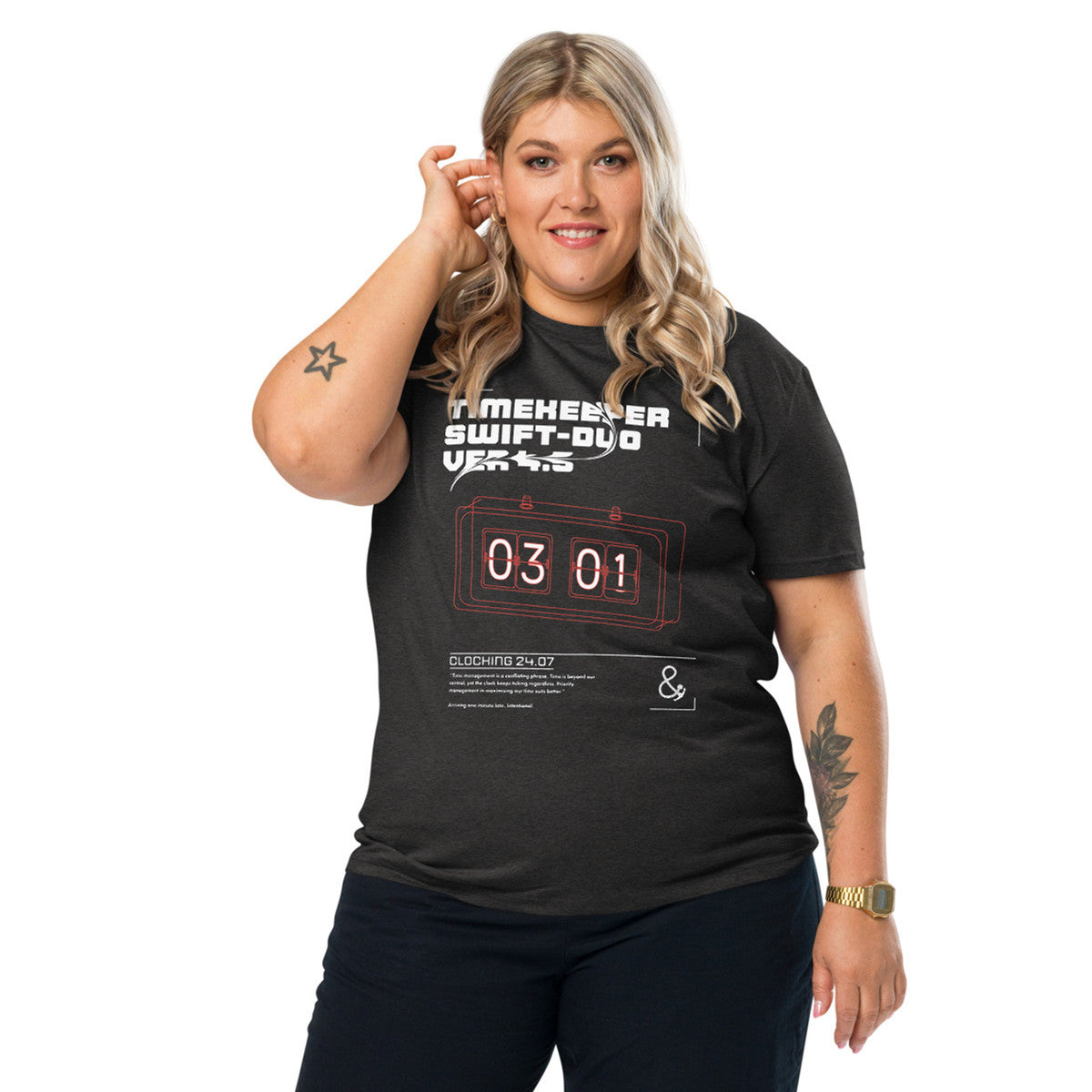 ANCHOR & CREW Timekeeper Swift-Duo Ver 4.5 Clock Archives Organic Cotton T-Shir