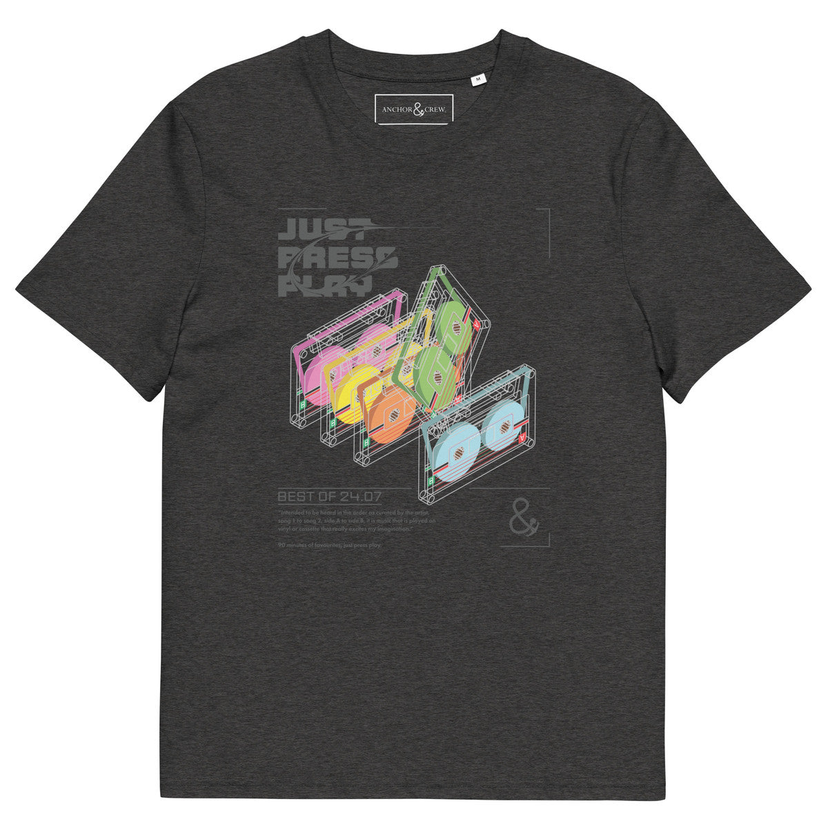 ANCHOR & CREW Just Press Play Cassettes Archives Organic Cotton T-Shirt
