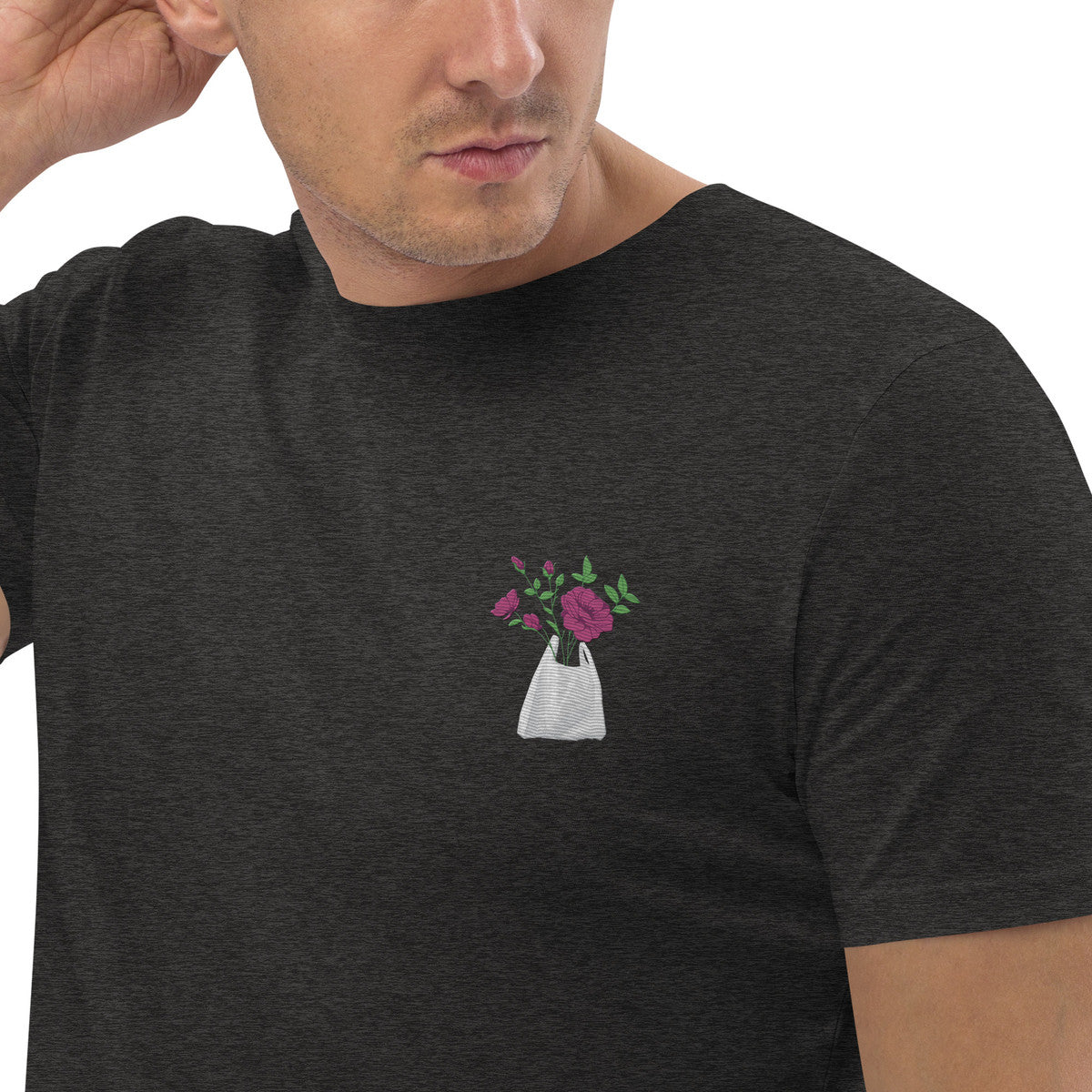 ANCHOR & CREW Peony Garden Dystopia Organic Cotton Embroidered T-Shirt