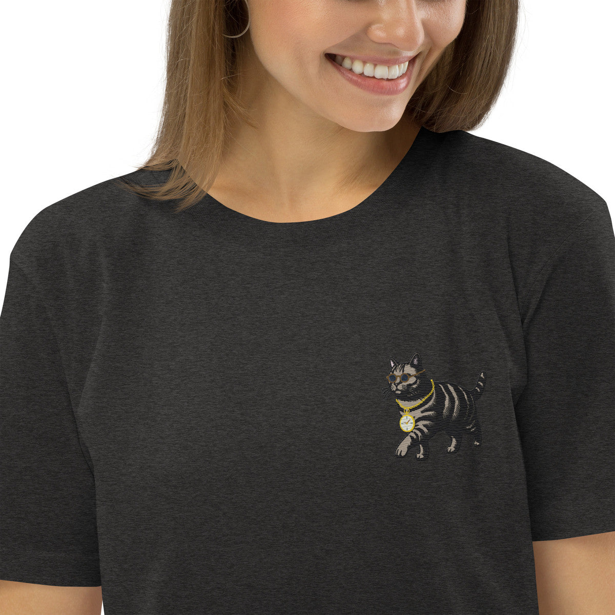 ANCHOR & CREW Cool Cat Actual Life Organic Cotton Embroidered T-Shirt