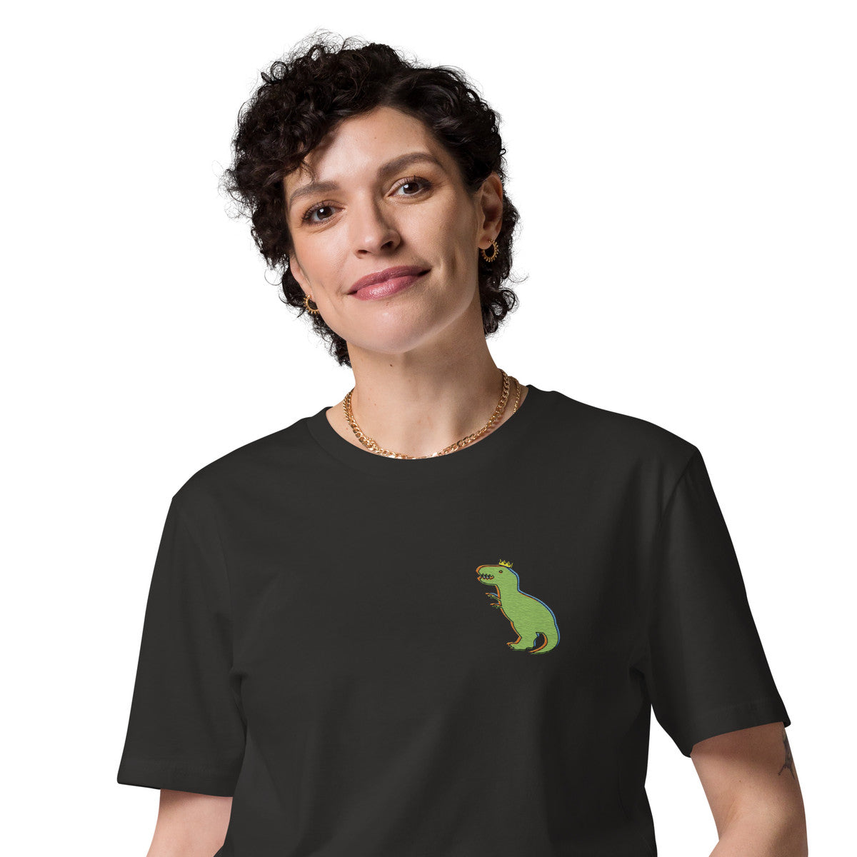 ANCHOR & CREW T-Rex Snap Dancin' In The Wild Organic Cotton Embroidered T-Shirt
