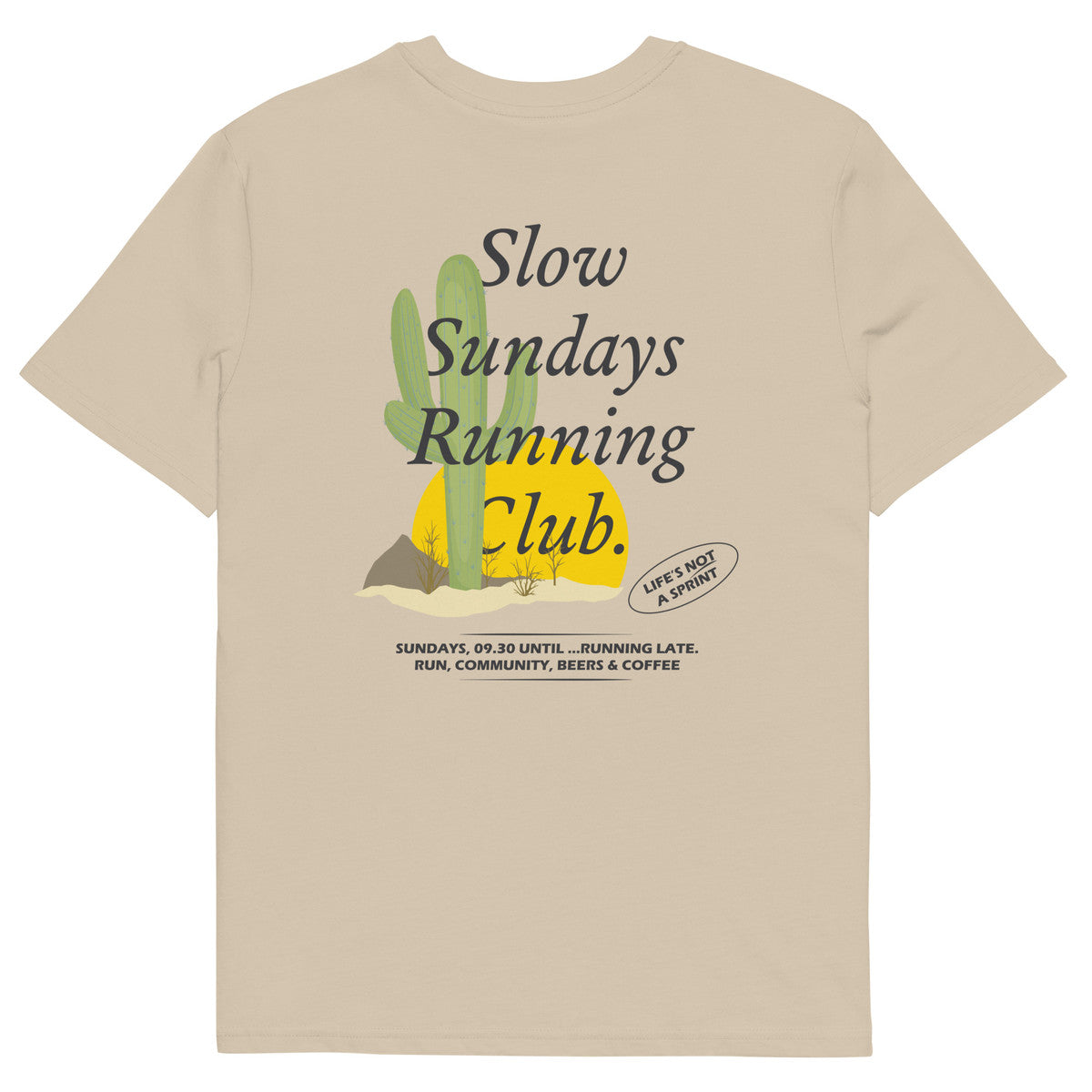 ANCHOR & CREW Cactus Slow Sundays Running Club Organic Cotton T-Shirt