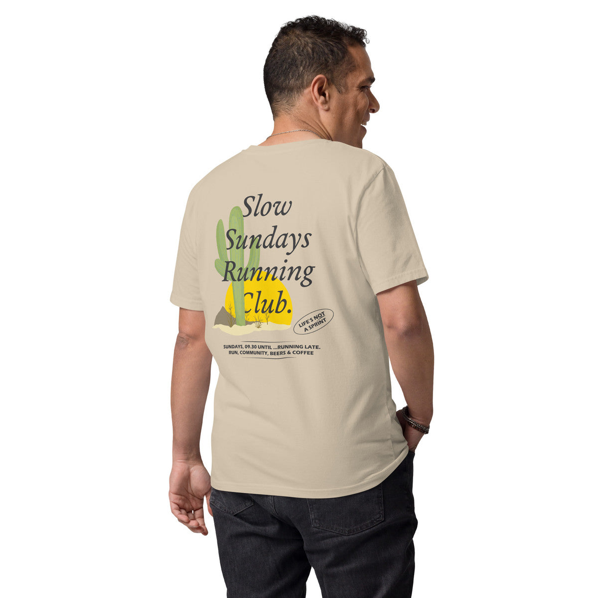 ANCHOR & CREW Cactus Slow Sundays Running Club Organic Cotton T-Shirt