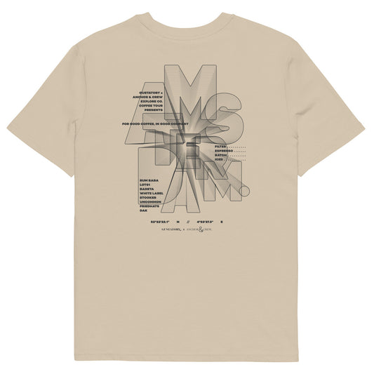 ANCHOR & CREW x GUSTATORY Amsterdam Coffee Scene Organic Cotton Embroidered T-Shirt