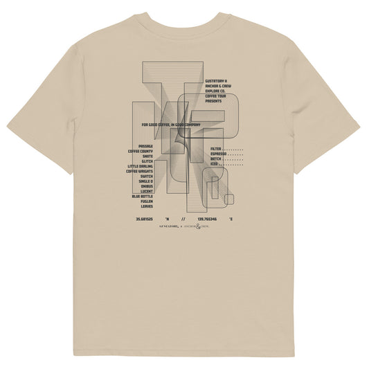 ANCHOR & CREW x GUSTATORY Tokyo Coffee Scene Organic Cotton Embroidered T-Shirt