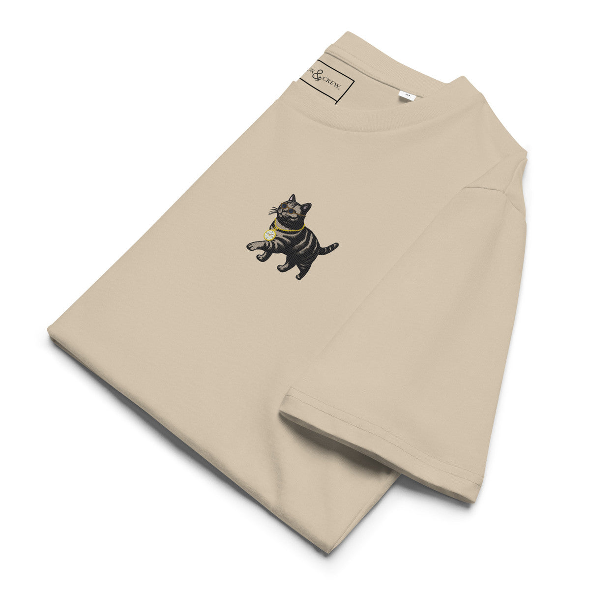 ANCHOR & CREW Cool Cat Actual Life Organic Cotton Embroidered T-Shirt