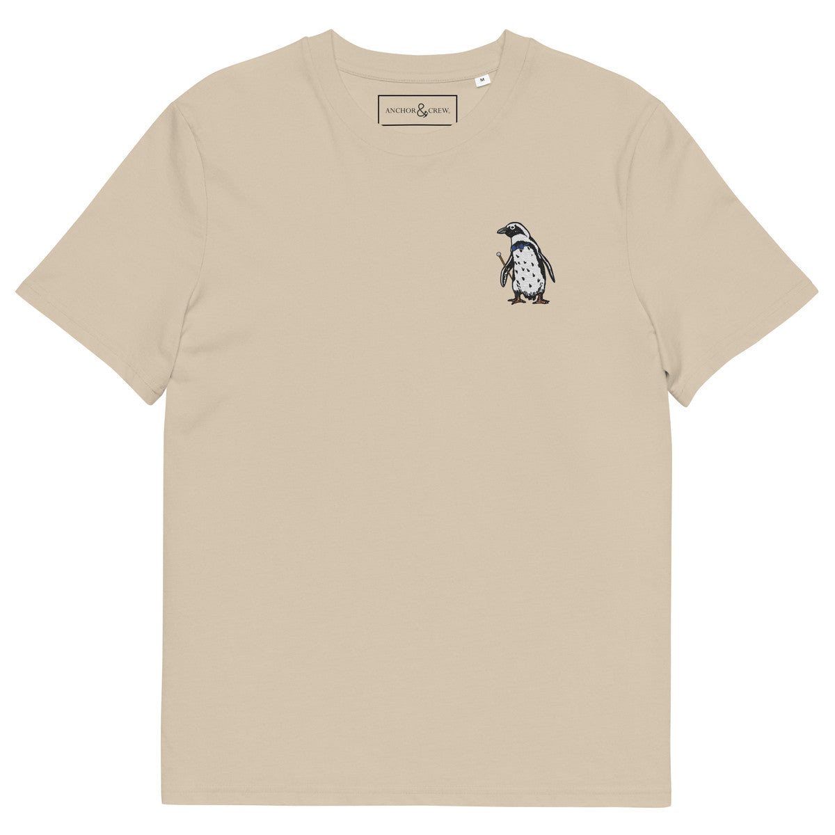 ANCHOR & CREW Penguin Suit Actual Life Organic Cotton Embroidered T-Shirt