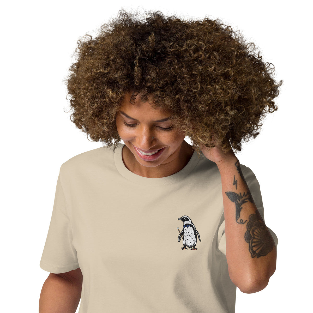ANCHOR & CREW Penguin Suit Actual Life Organic Cotton Embroidered T-Shirt