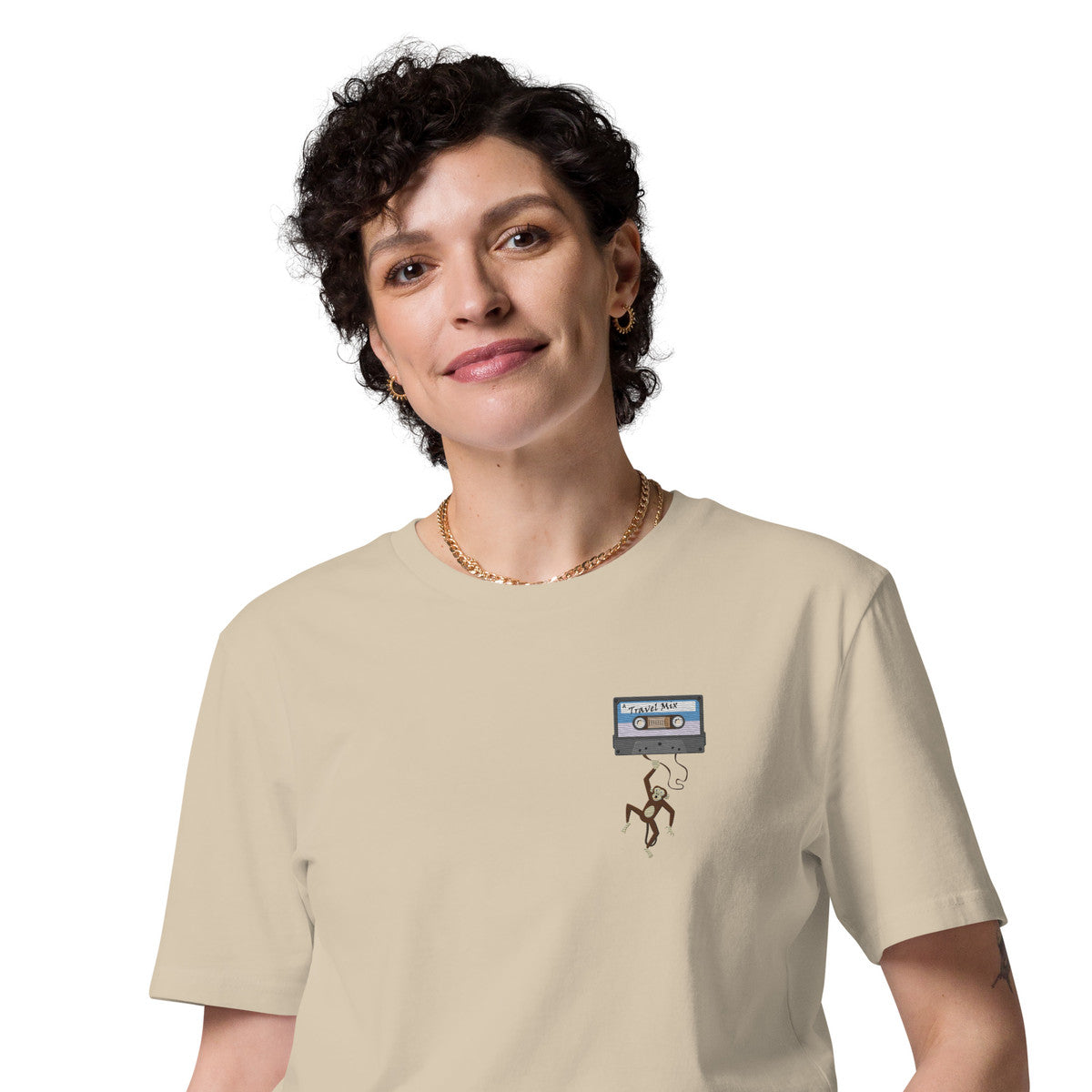 ANCHOR & CREW The Cassette Monkey Organic Cotton Embroidered T-Shirt