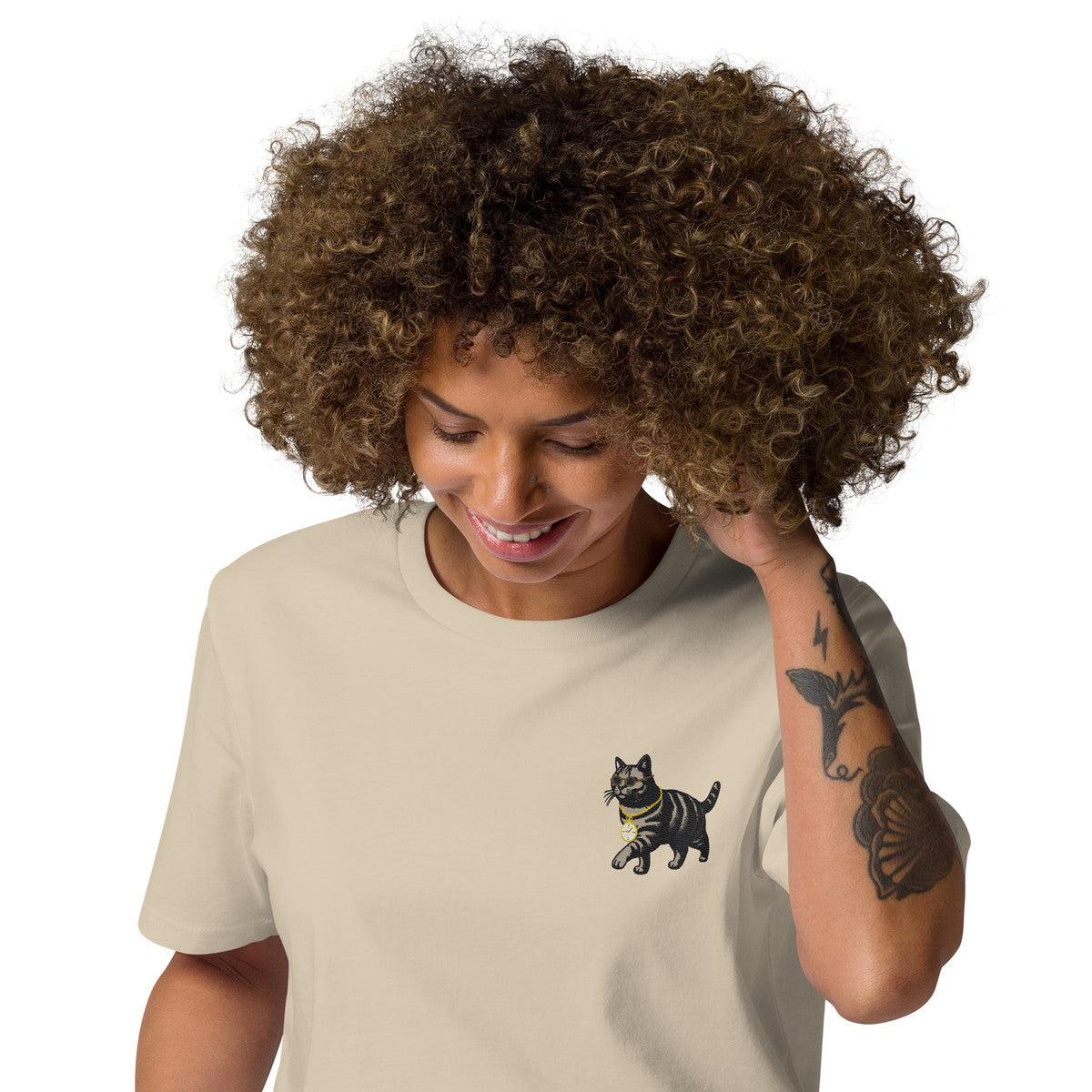 ANCHOR & CREW Cool Cat Actual Life Organic Cotton Embroidered T-Shirt