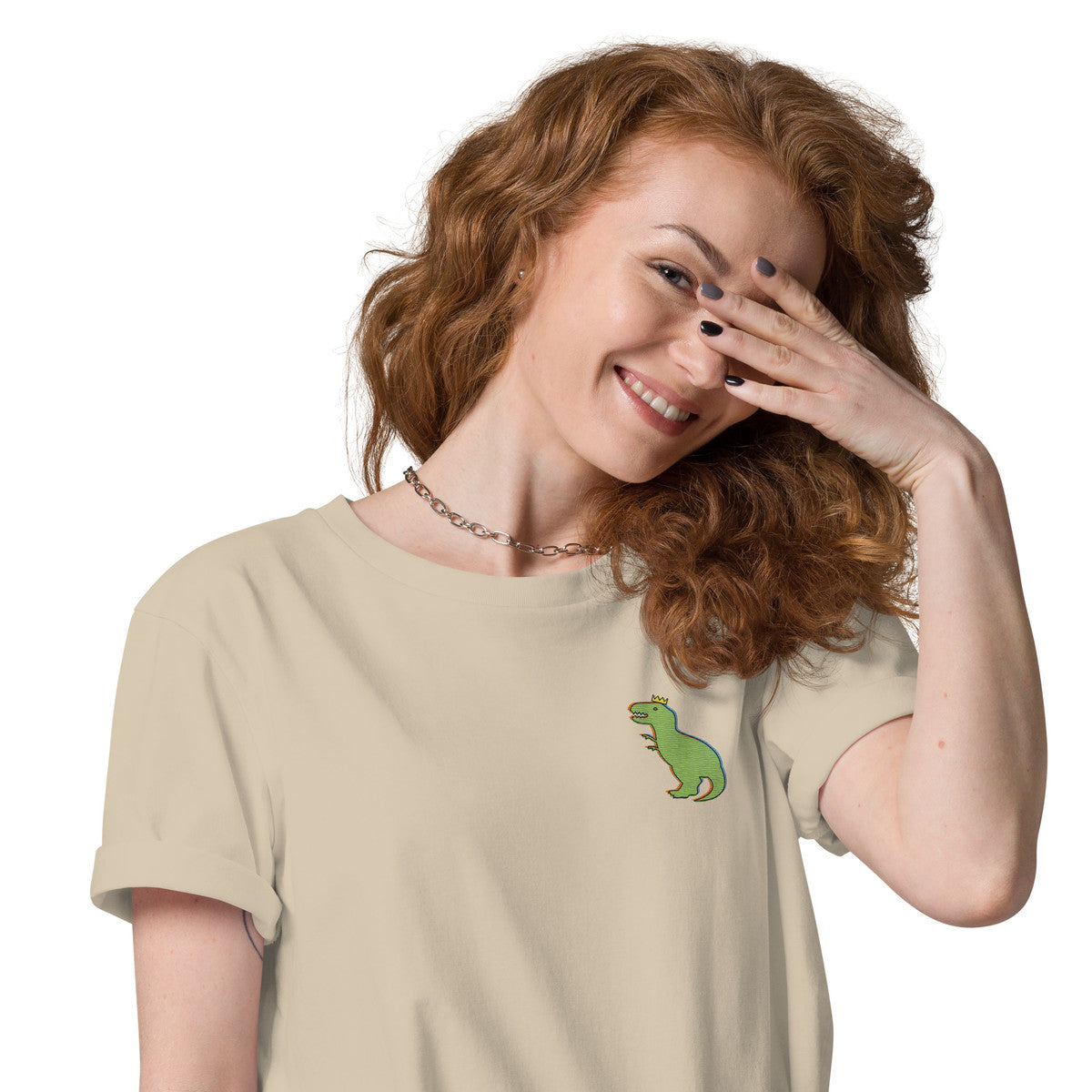 ANCHOR & CREW T-Rex Snap Dancin' In The Wild Organic Cotton Embroidered T-Shirt