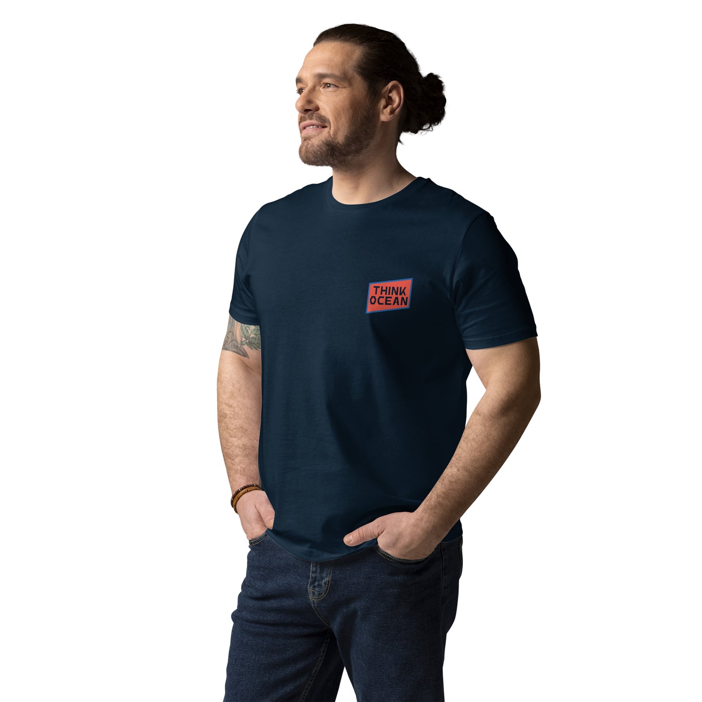 Think Ocean Octopus Pixel Art Organic Cotton T-Shirt