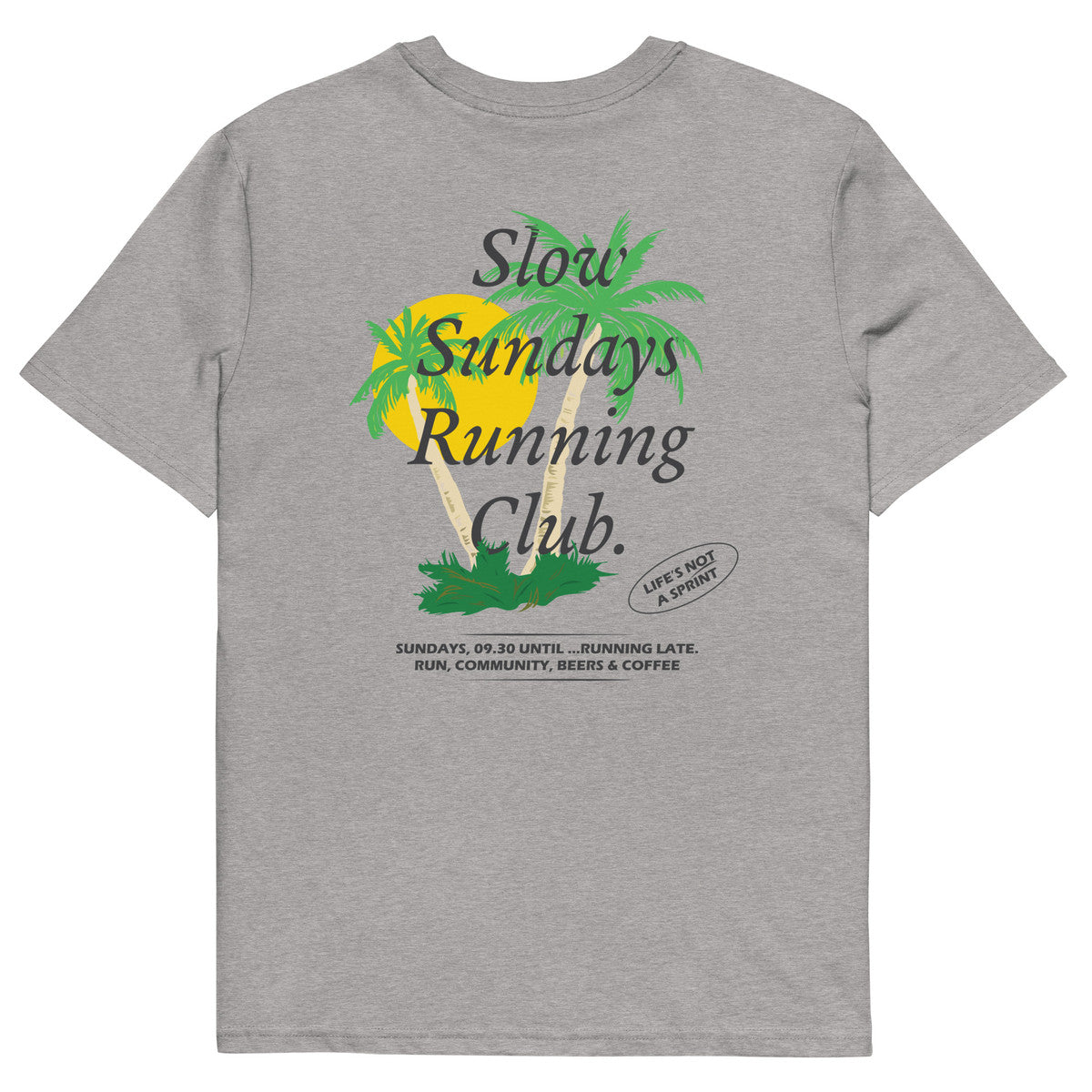 ANCHOR & CREW Palm Tree Slow Sundays Running Club Organic Cotton T-Shirt 