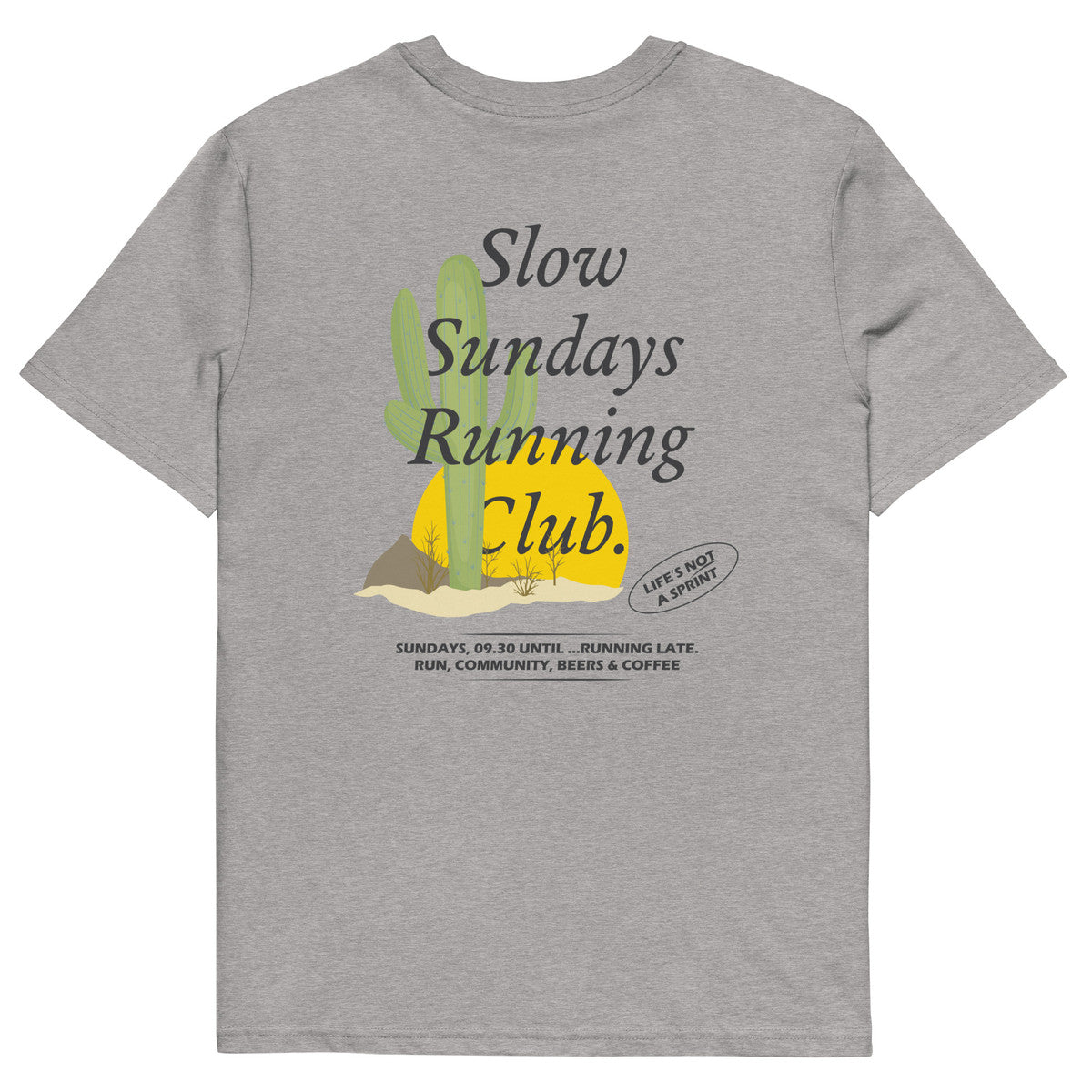 ANCHOR & CREW Cactus Slow Sundays Running Club Organic Cotton T-Shirt