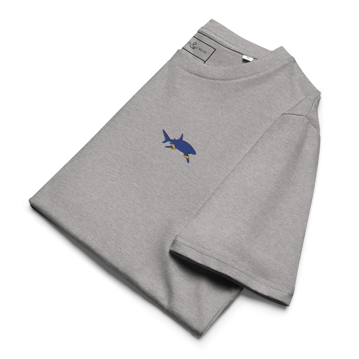 ANCHOR & CREW Shark x Gone Swimming In The Wild Organic Cotton Embroidered T-Shirt