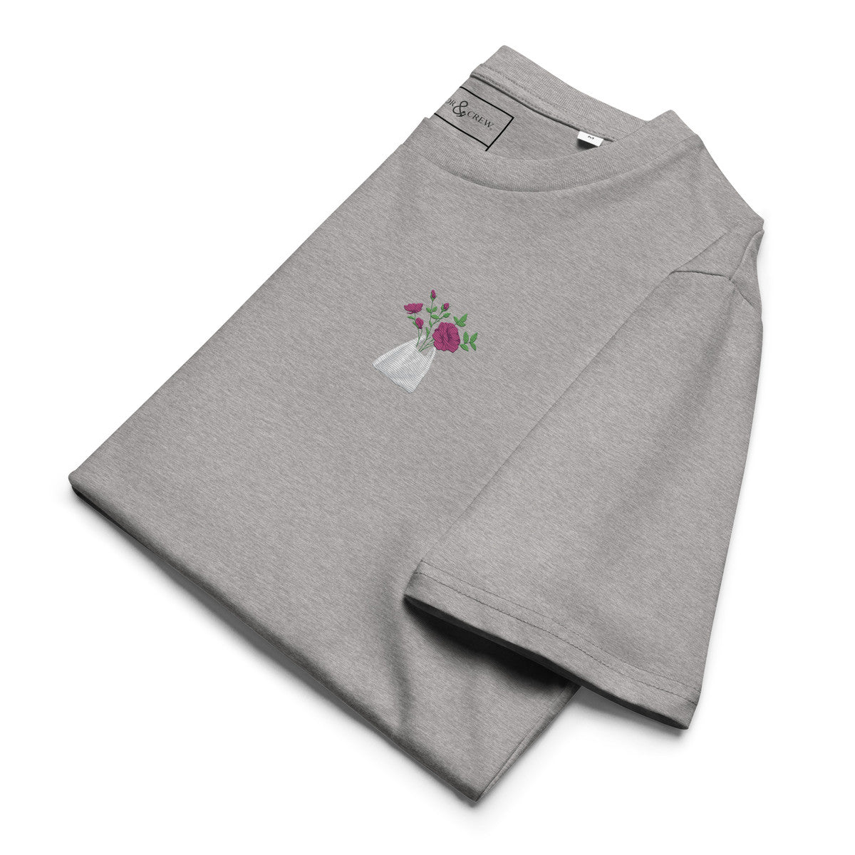 ANCHOR & CREW Peony Garden Dystopia Organic Cotton Embroidered T-Shirt