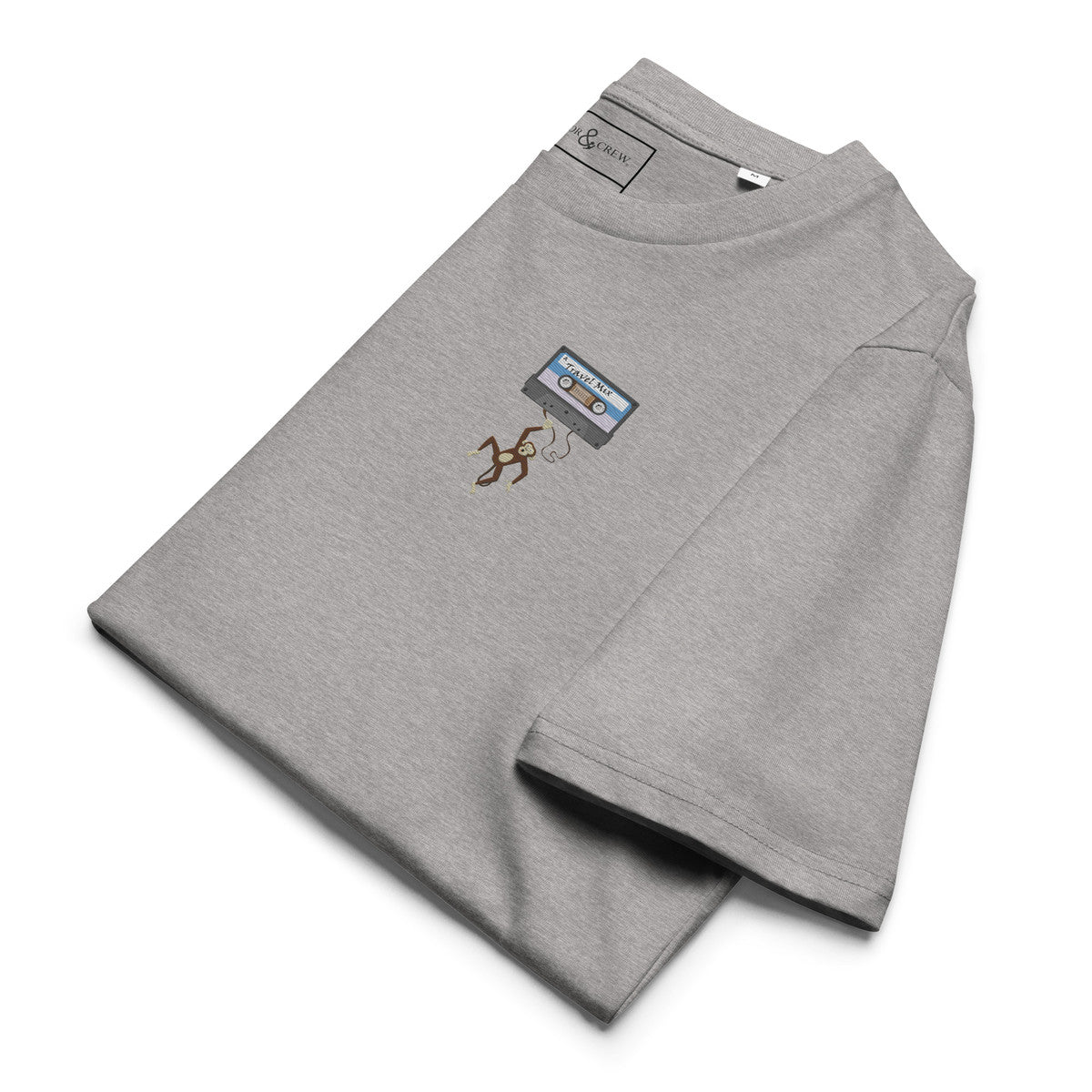 ANCHOR & CREW The Cassette Monkey Organic Cotton Embroidered T-Shirt