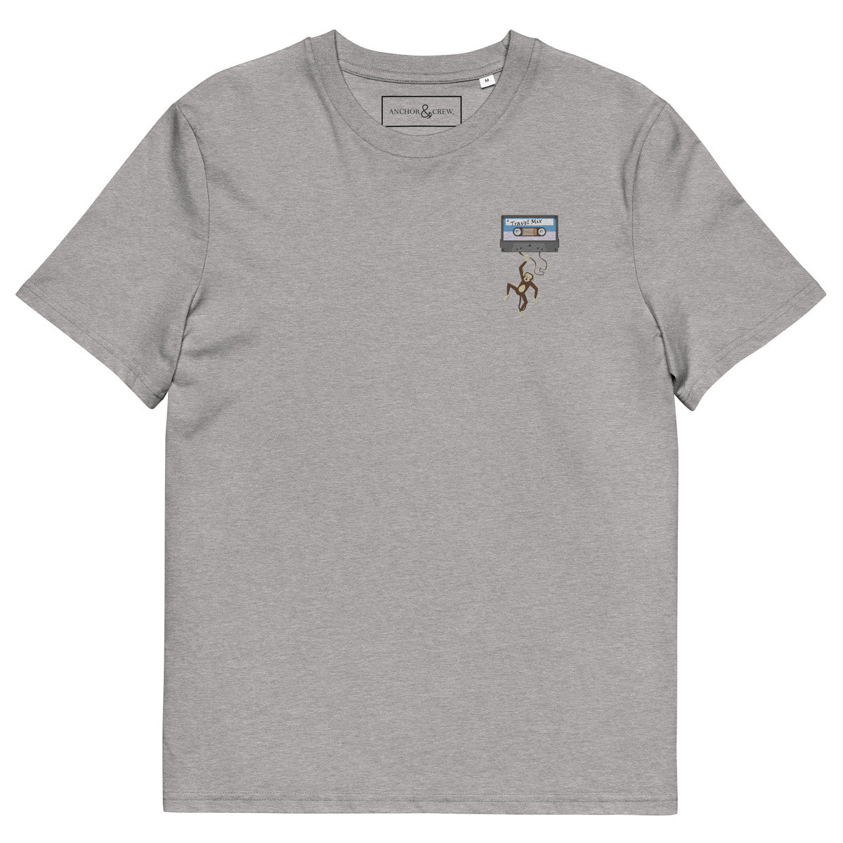 ANCHOR & CREW The Cassette Monkey Organic Cotton Embroidered T-Shirt