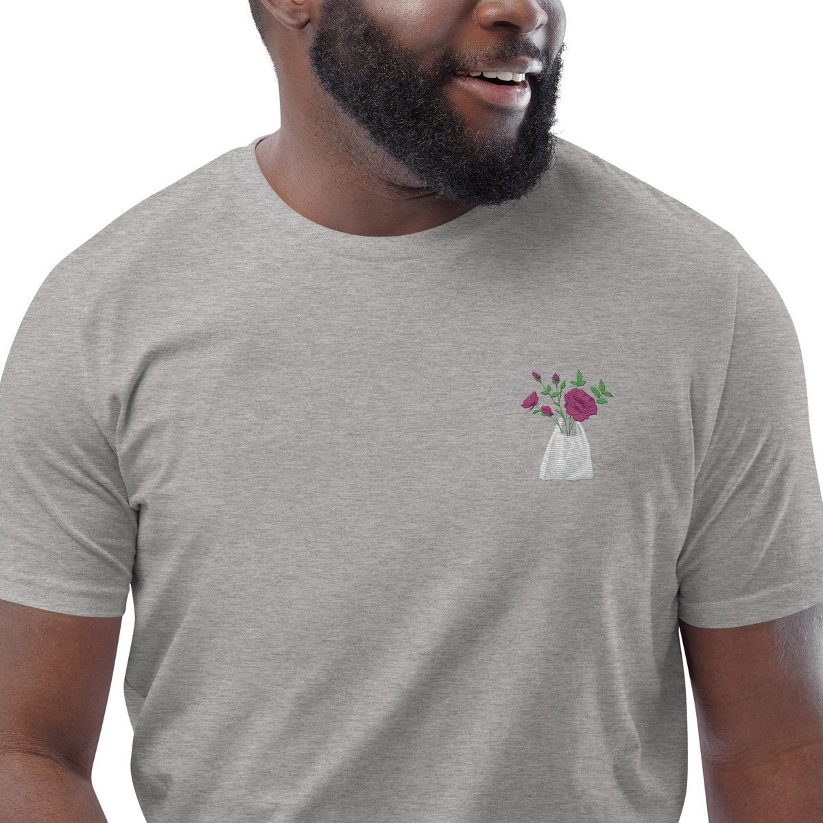 ANCHOR & CREW Peony Garden Dystopia Organic Cotton Embroidered T-Shirt