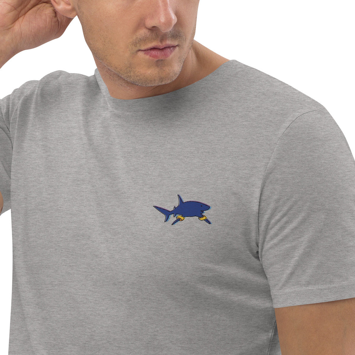 ANCHOR & CREW Shark x Gone Swimming In The Wild Organic Cotton Embroidered T-Shirt