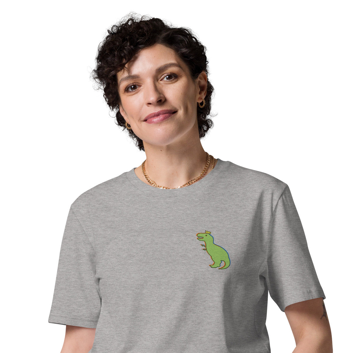 ANCHOR & CREW T-Rex Snap Dancin' In The Wild Organic Cotton Embroidered T-Shirt