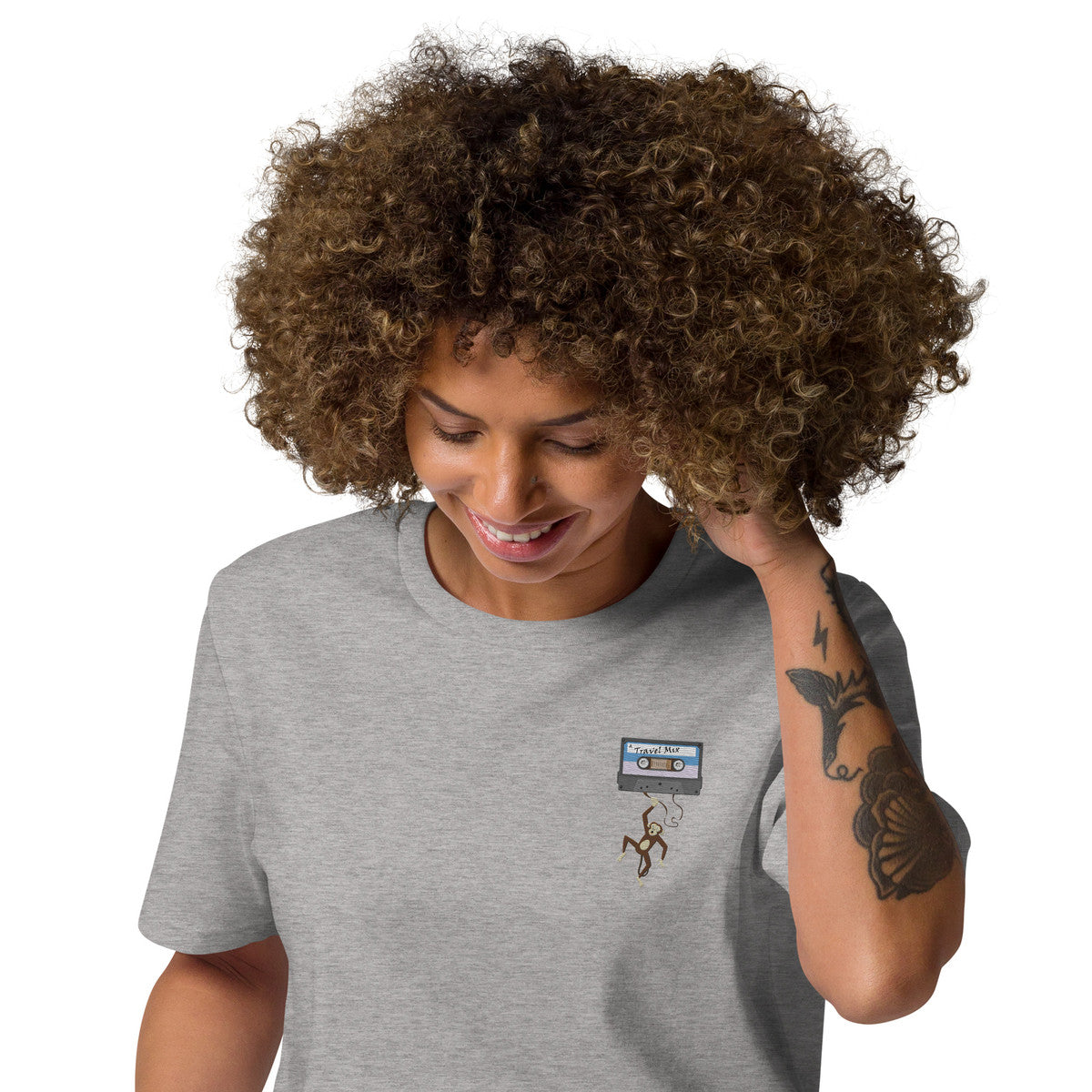 ANCHOR & CREW The Cassette Monkey Organic Cotton Embroidered T-Shirt