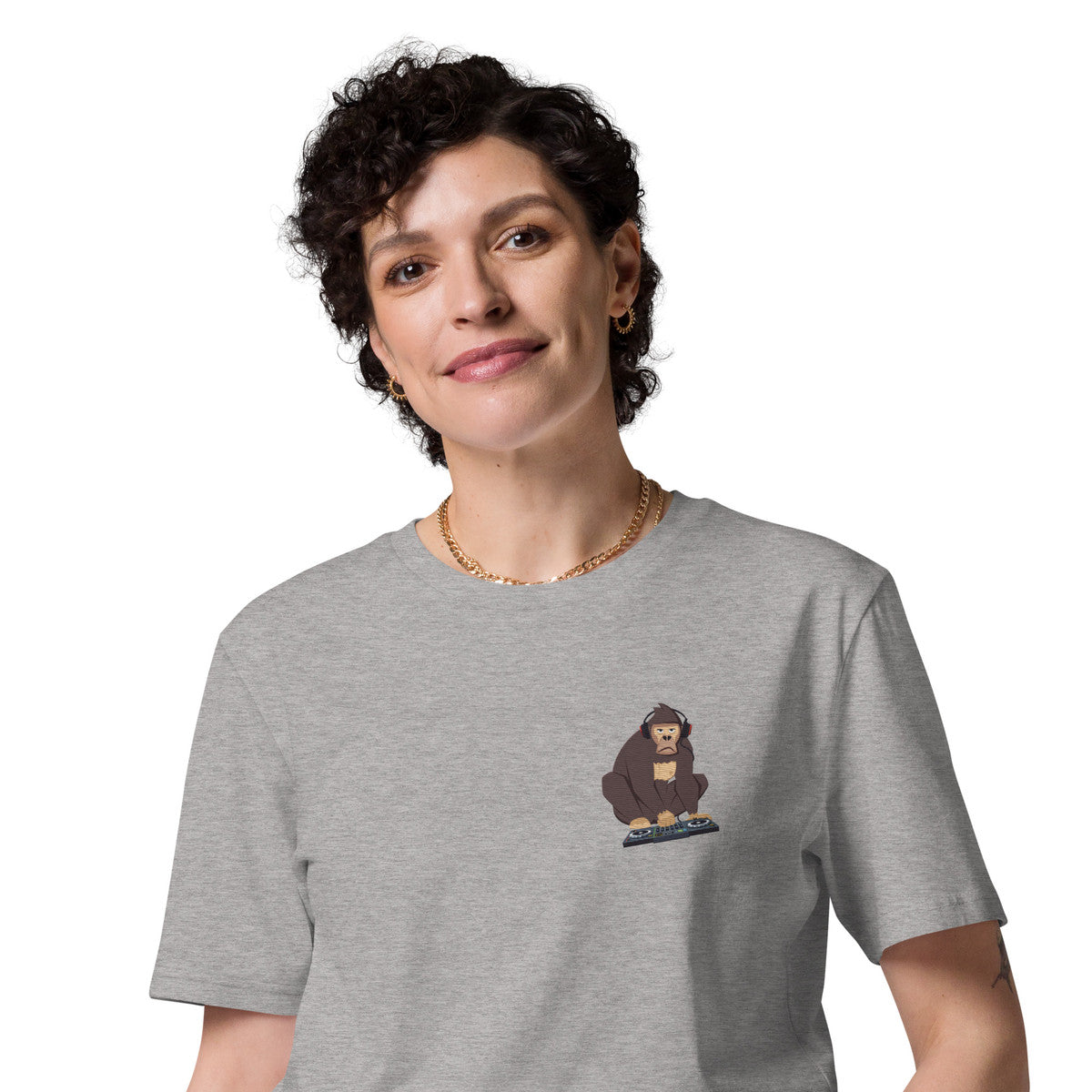 ANCHOR & CREW The DJ Monkey Organic Cotton Embroidered T-Shirt