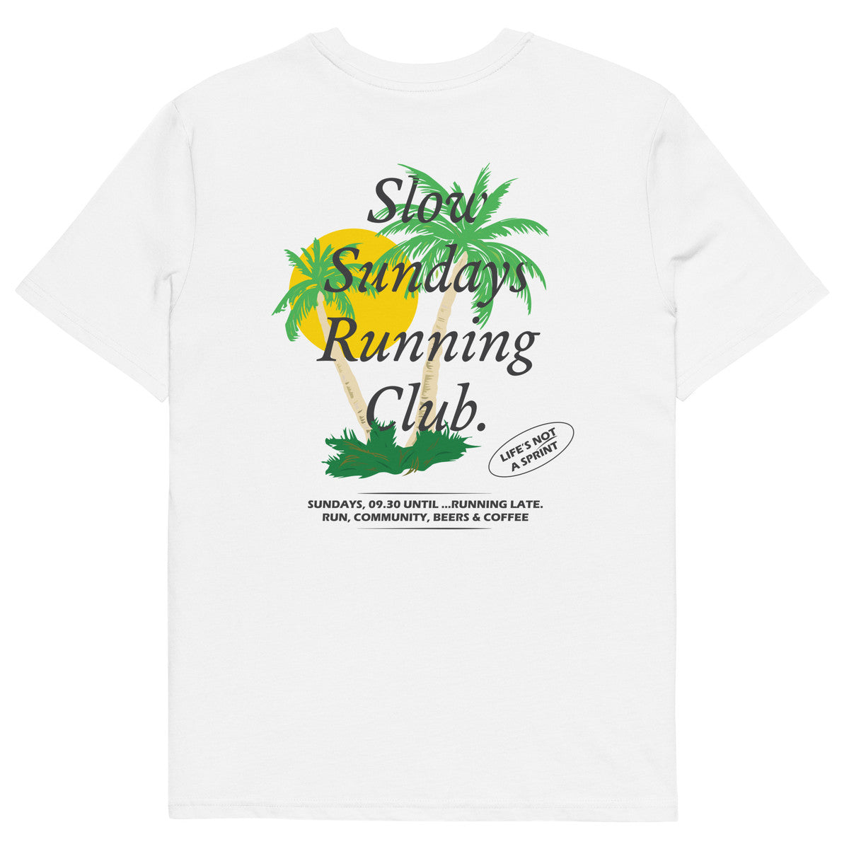 ANCHOR & CREW Palm Tree Slow Sundays Running Club Organic Cotton T-Shirt 