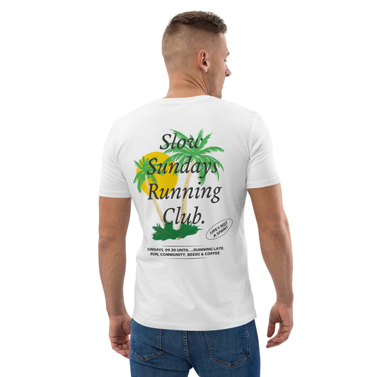 ANCHOR & CREW Palm Tree Slow Sundays Running Club Organic Cotton T-Shirt 